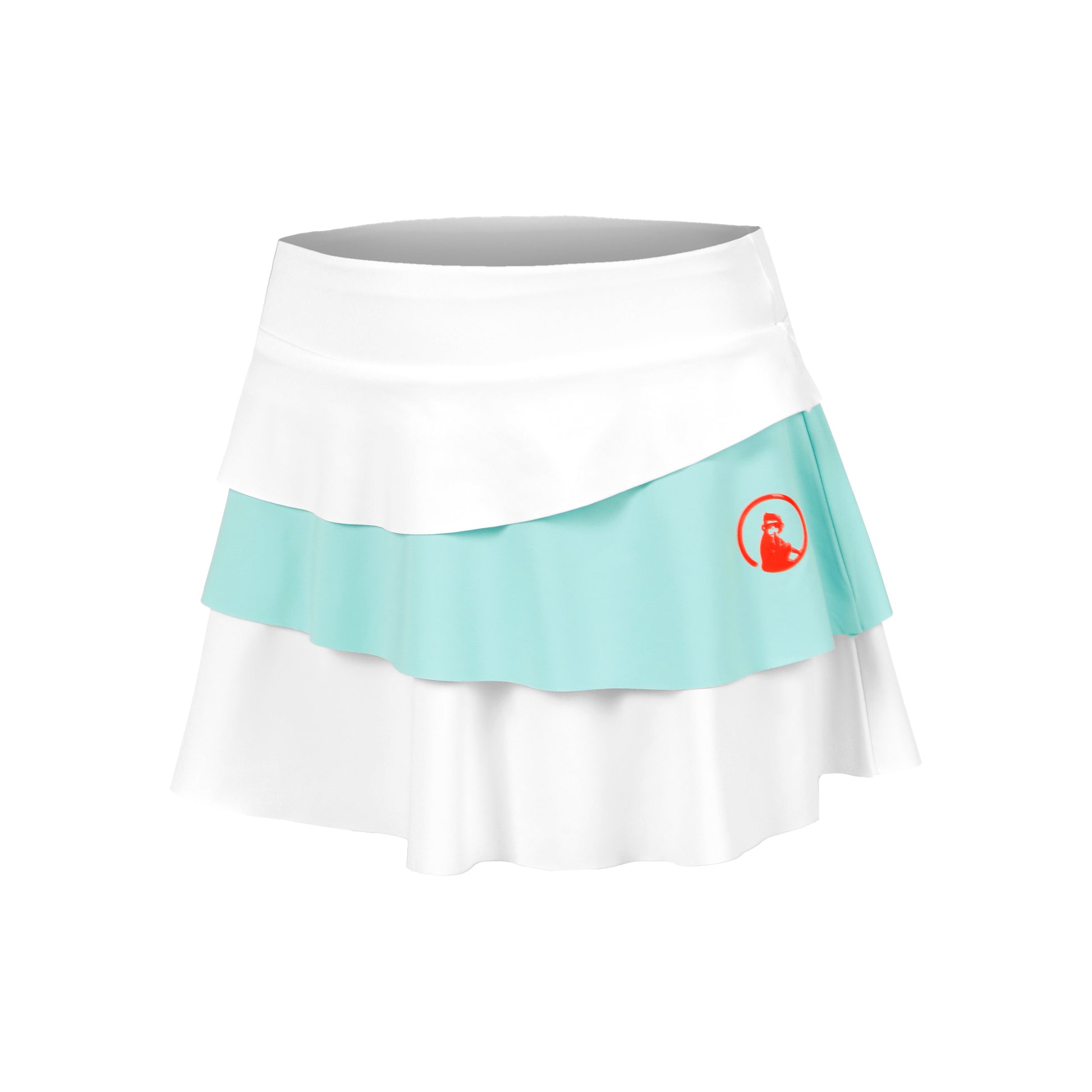 Quiet Please Wild Flounce Skirt Girls-White,Turquoise
