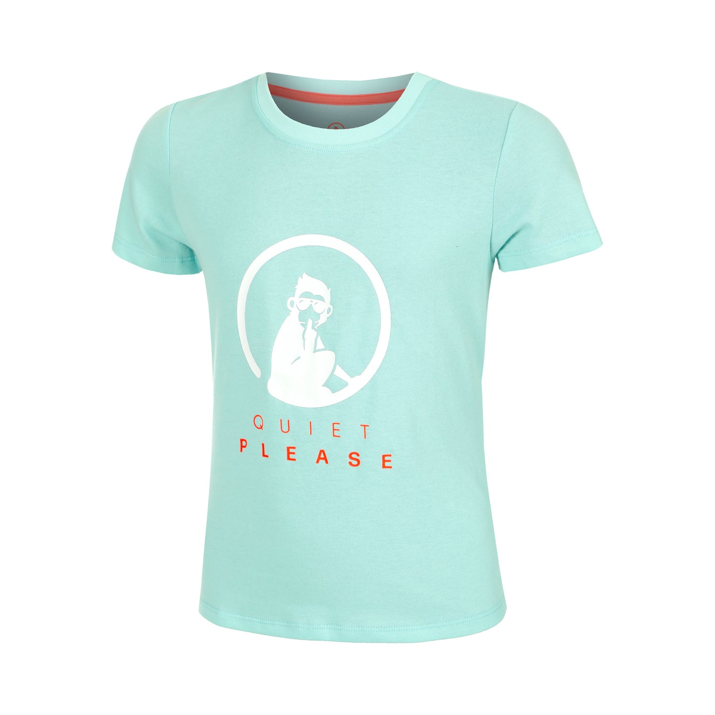 Quiet Please Wild Baseline Logo T-Shirt Girls-Turquoise,Multicoloured