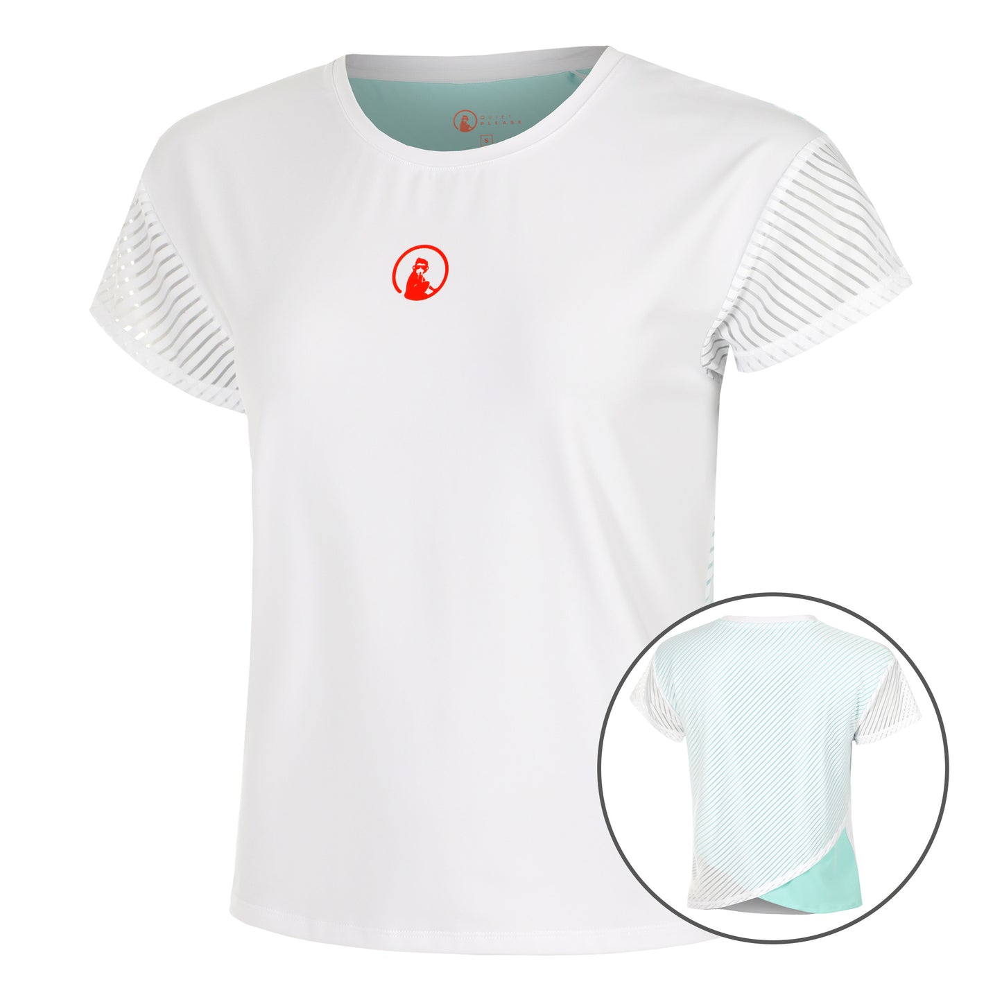 Quiet Please Wild Cross T-Shirt Women-White,Turquoise