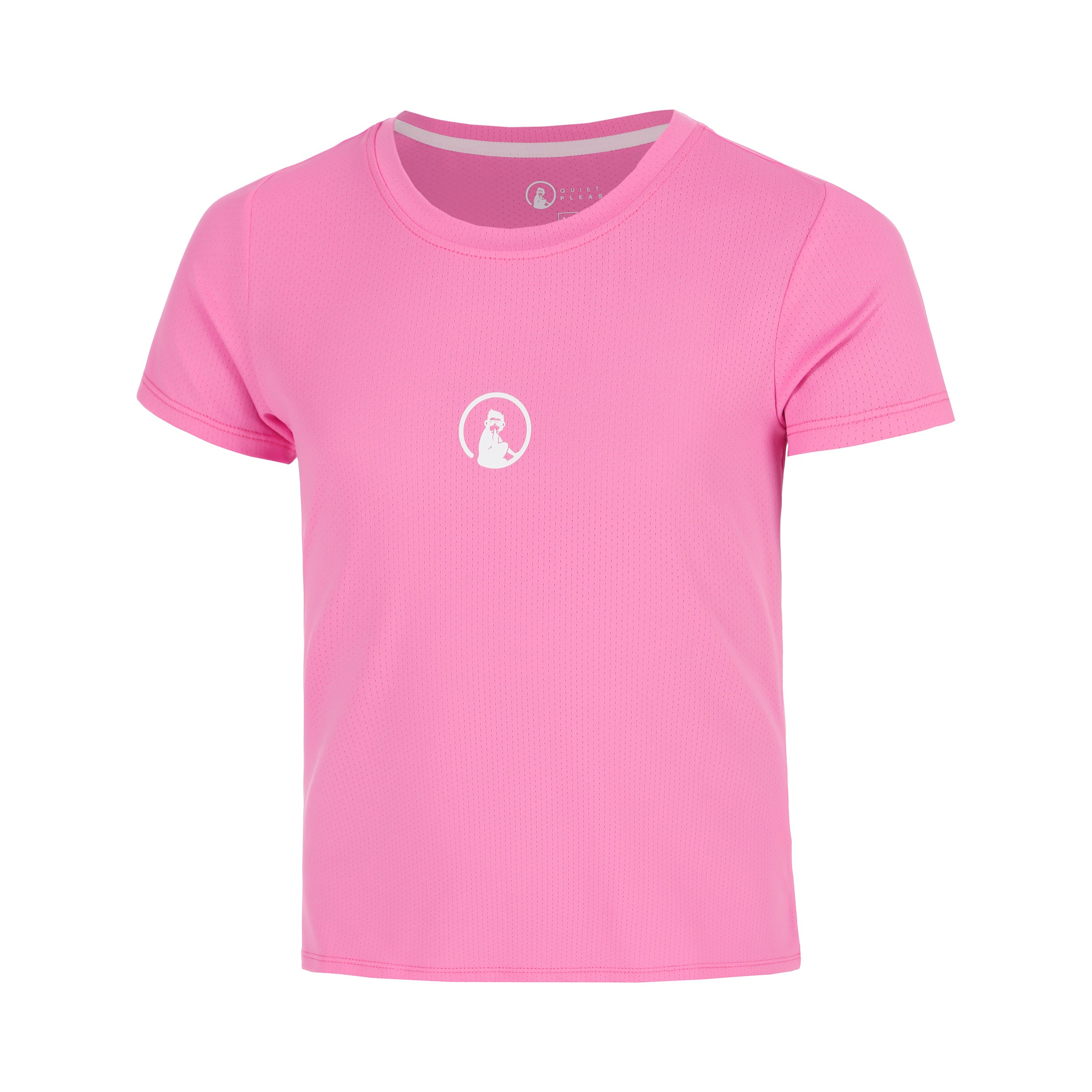 Quiet Please Retriever T-Shirt Girls-pink, white