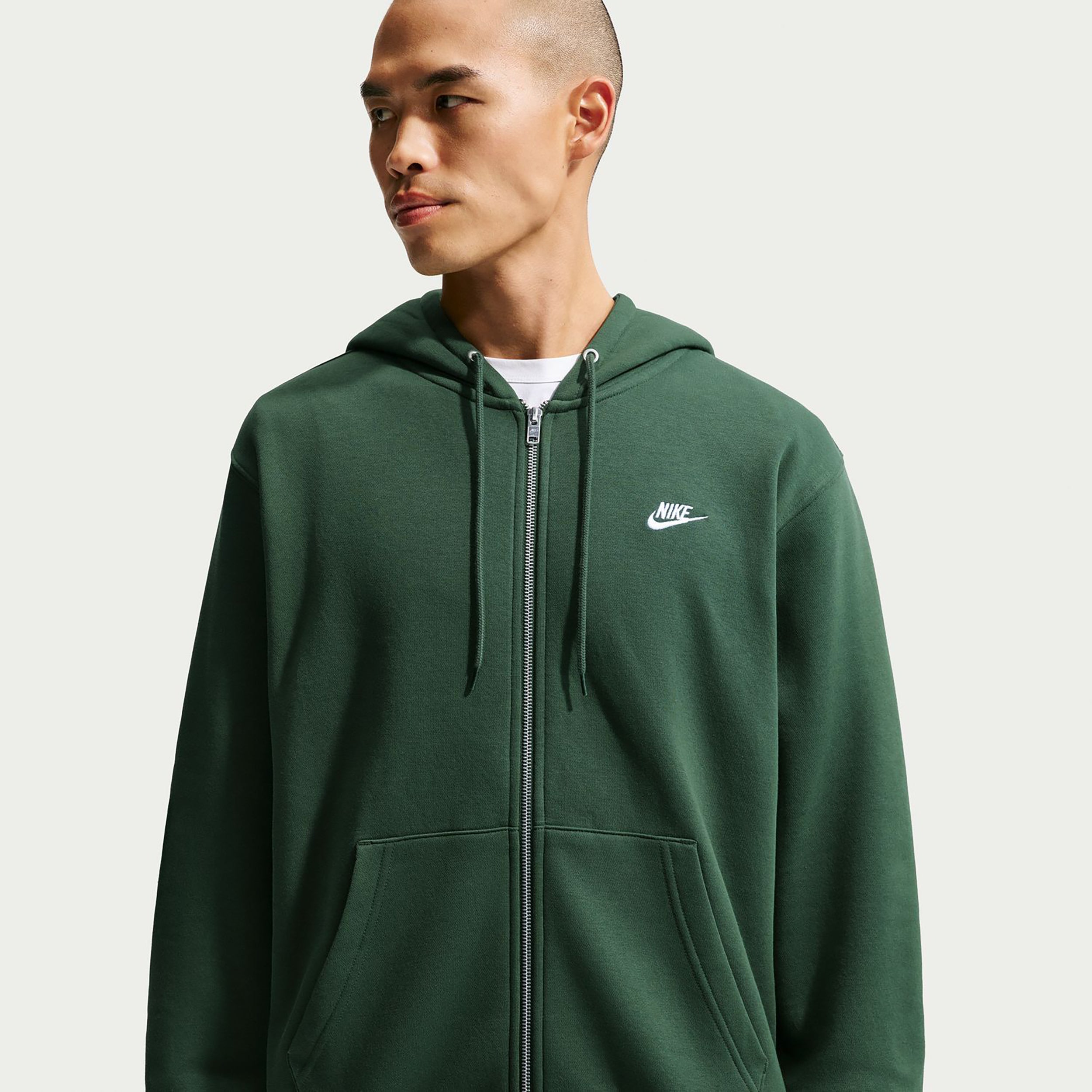 Nike Club Bb Full-Zip Zip Hoodie Men - dark green