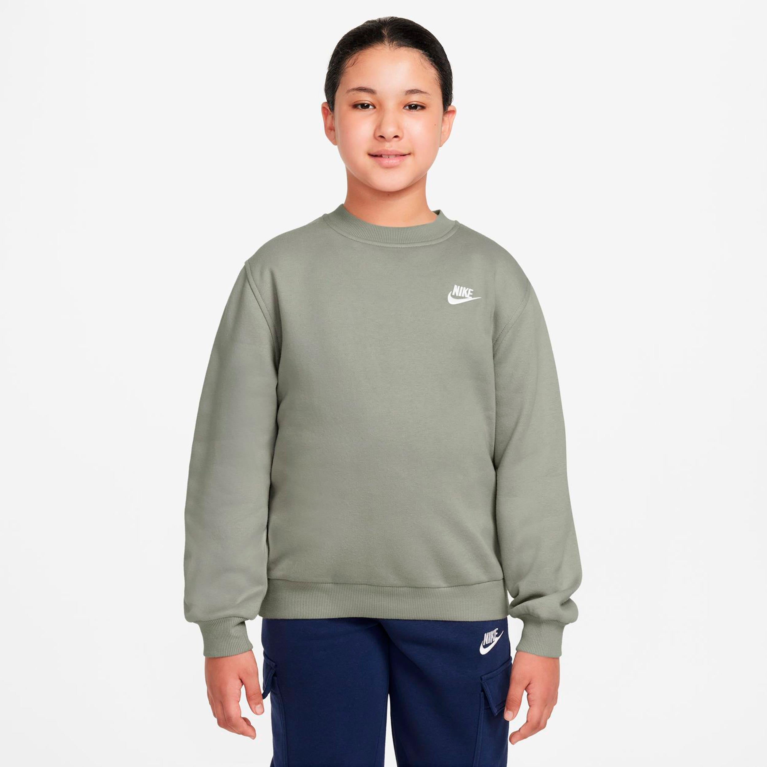 Nike Club Fleece Sweatshirt Kids - grey-green