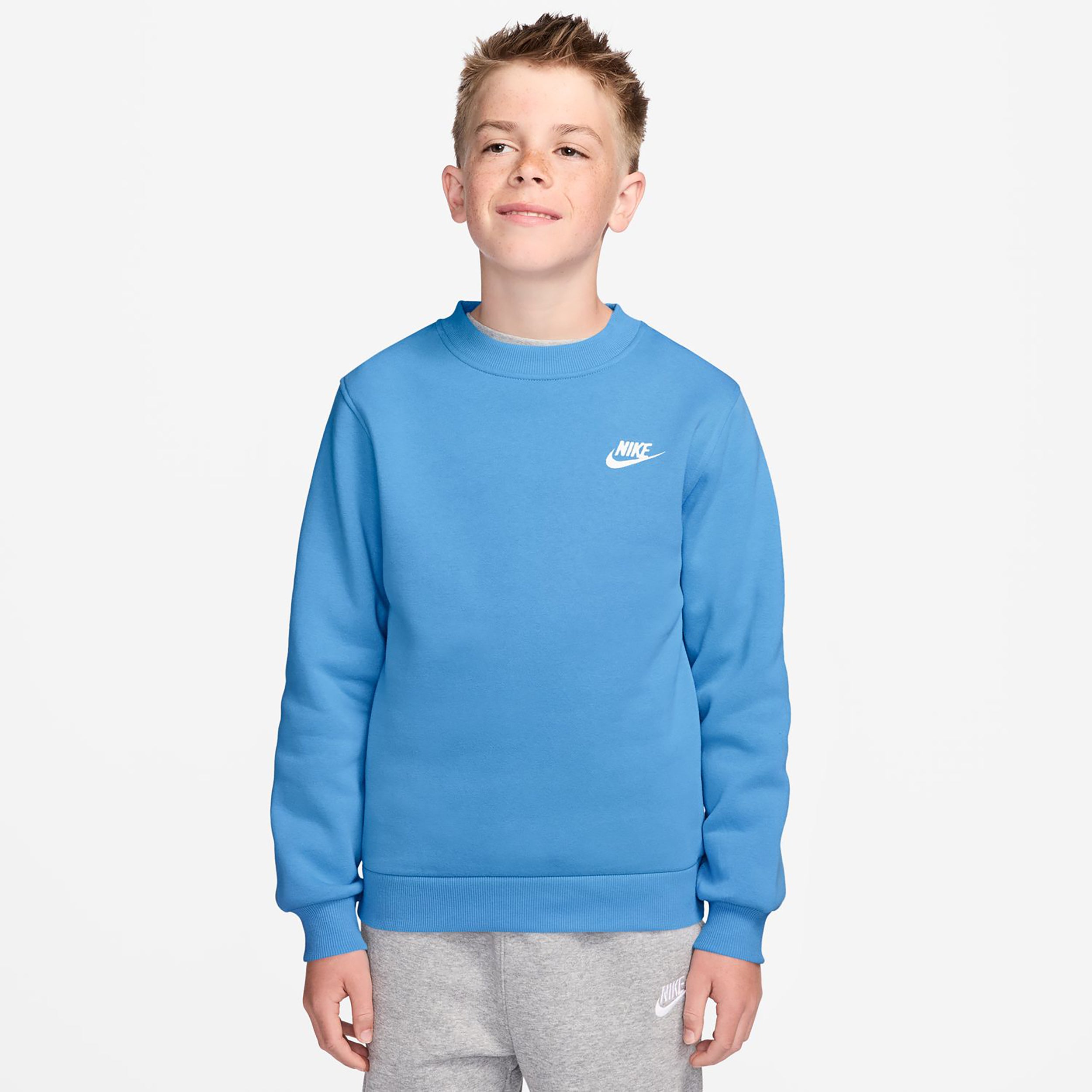 Nike Club Fleece Sweatshirt Kids - light blue, white