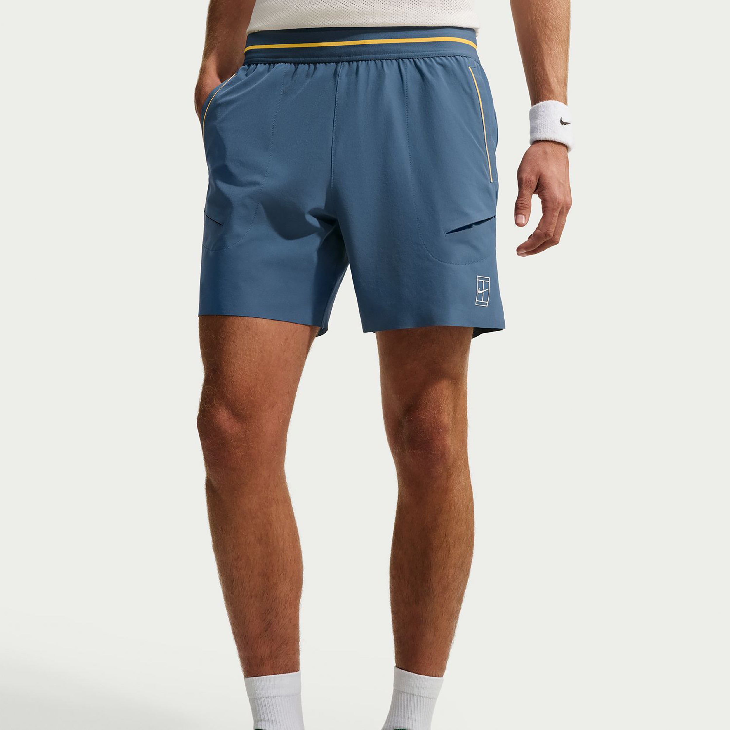 Nike Court Dri-FIT Advantage 6in Shorts Men - blue grey, orange