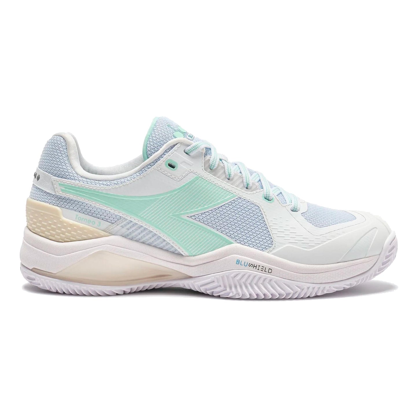 Diadora Blushield Torneo 3 Clay court shoe Women-white, green
