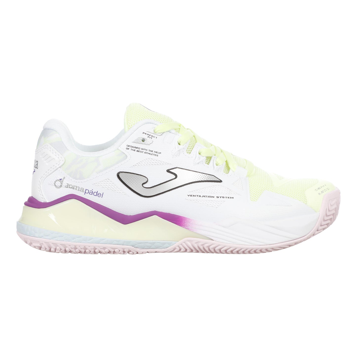 Joma Spin Padel shoe Women - white, lime