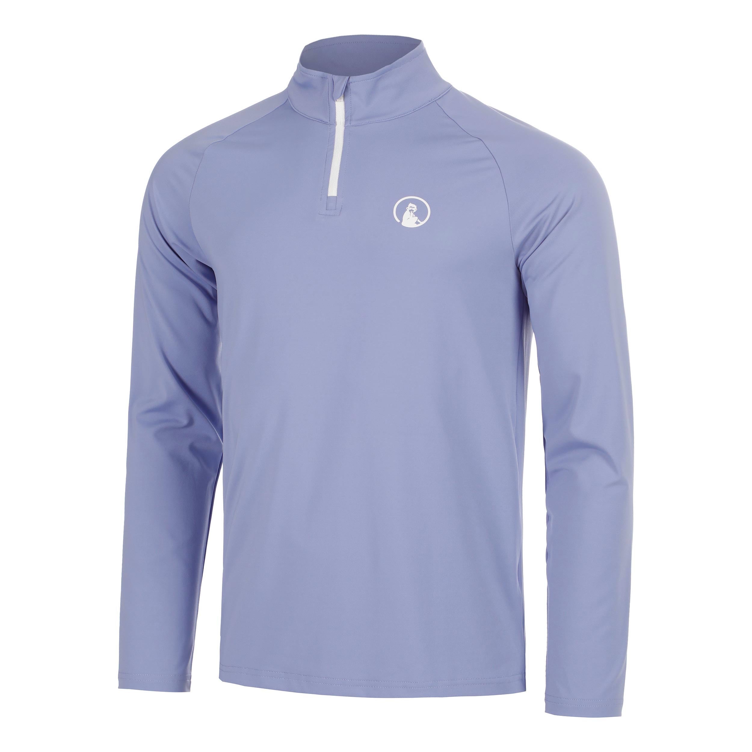 Quiet Please Glow Big Serve 1/4 Zip Long sleeve Men - blue, cream