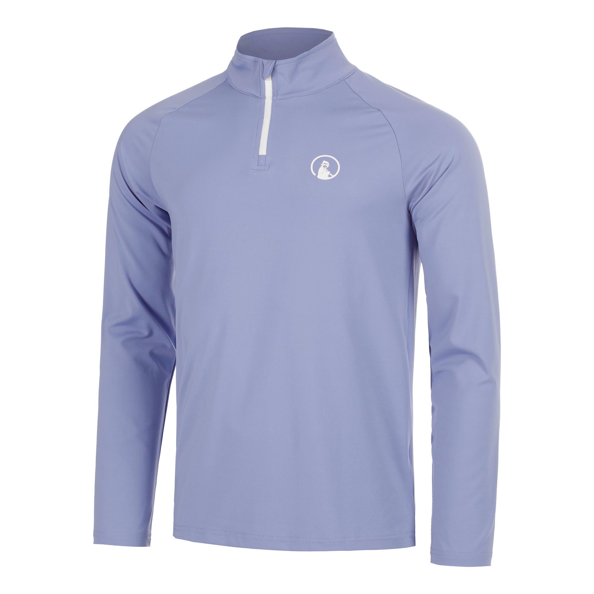 Quiet Please Glow Big Serve 1/4 Zip Long sleeve Men - blue, cream