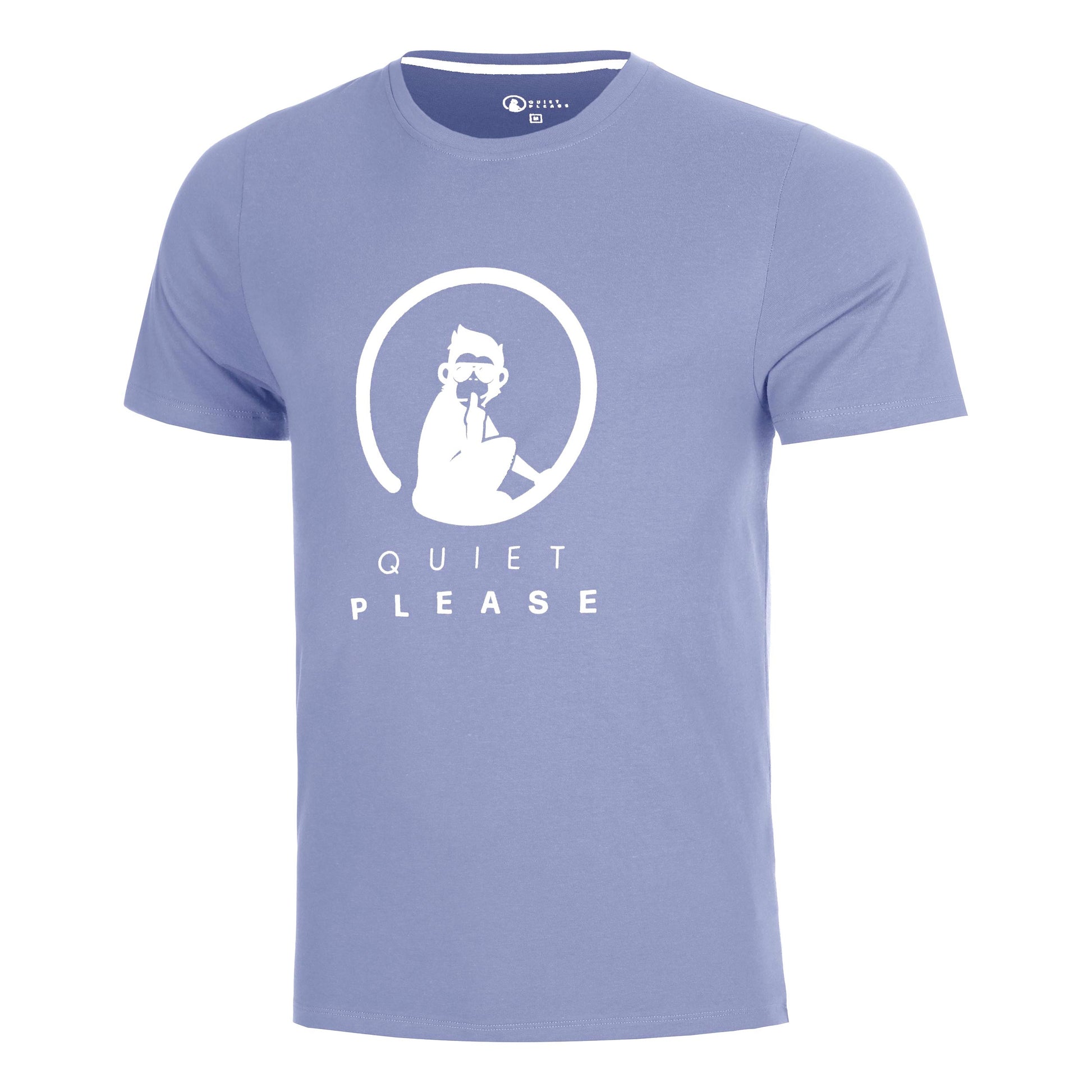 Quiet Please Glow Training T-Shirt Men - blue, cream