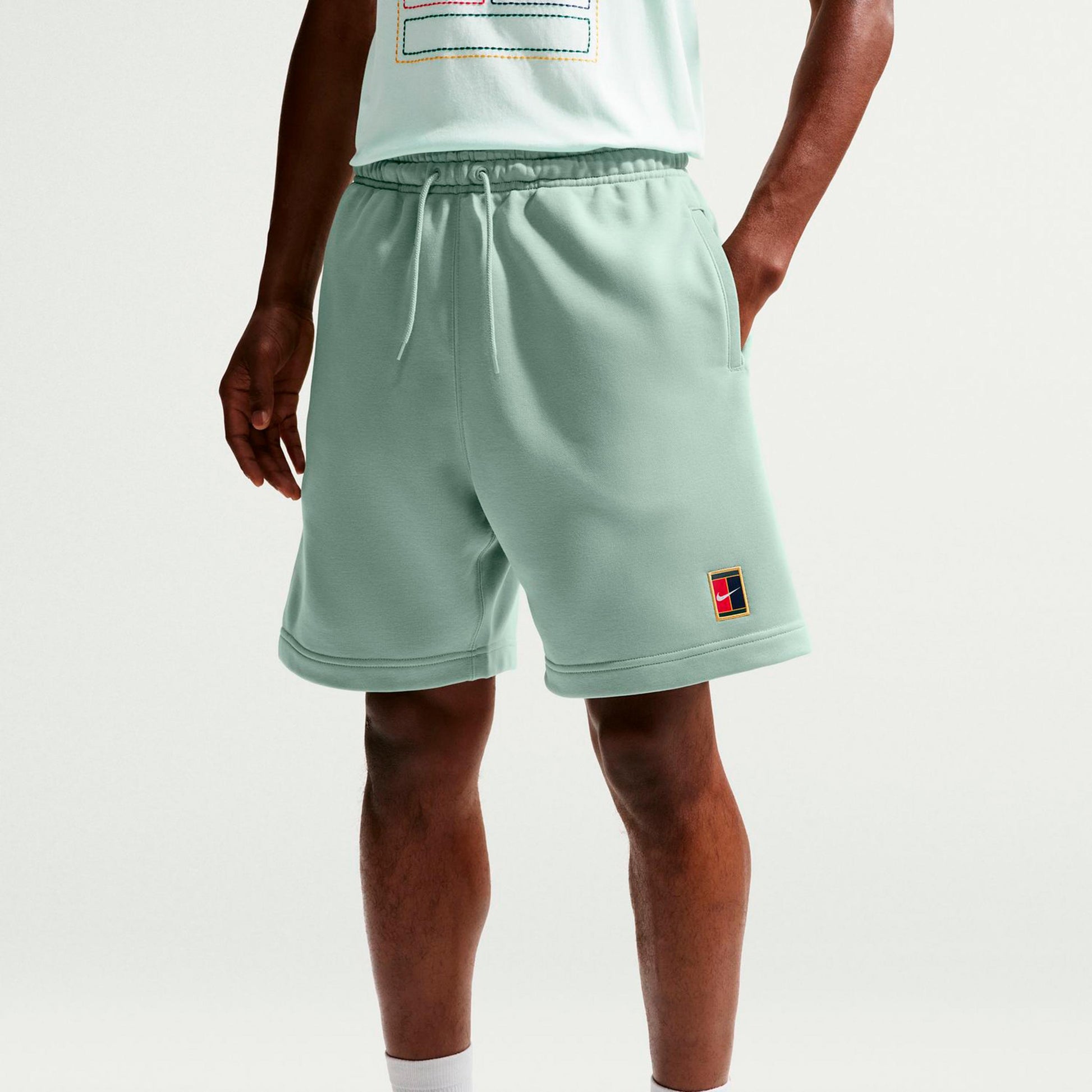 Nike Court Dri-Fit Heritage Fleece Shorts Men - grey-green