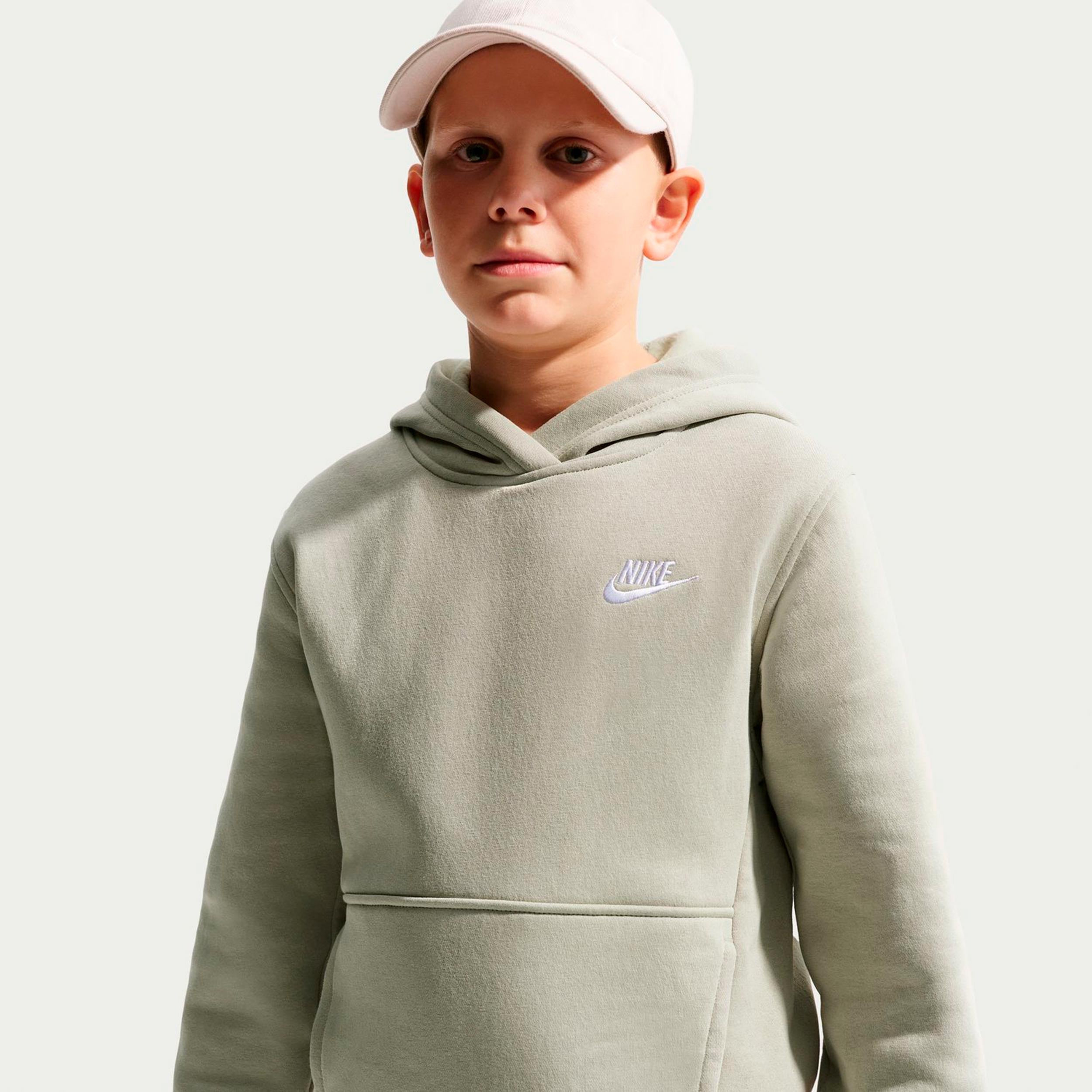 Nike Club Fleece Hoody Kids - grey-green