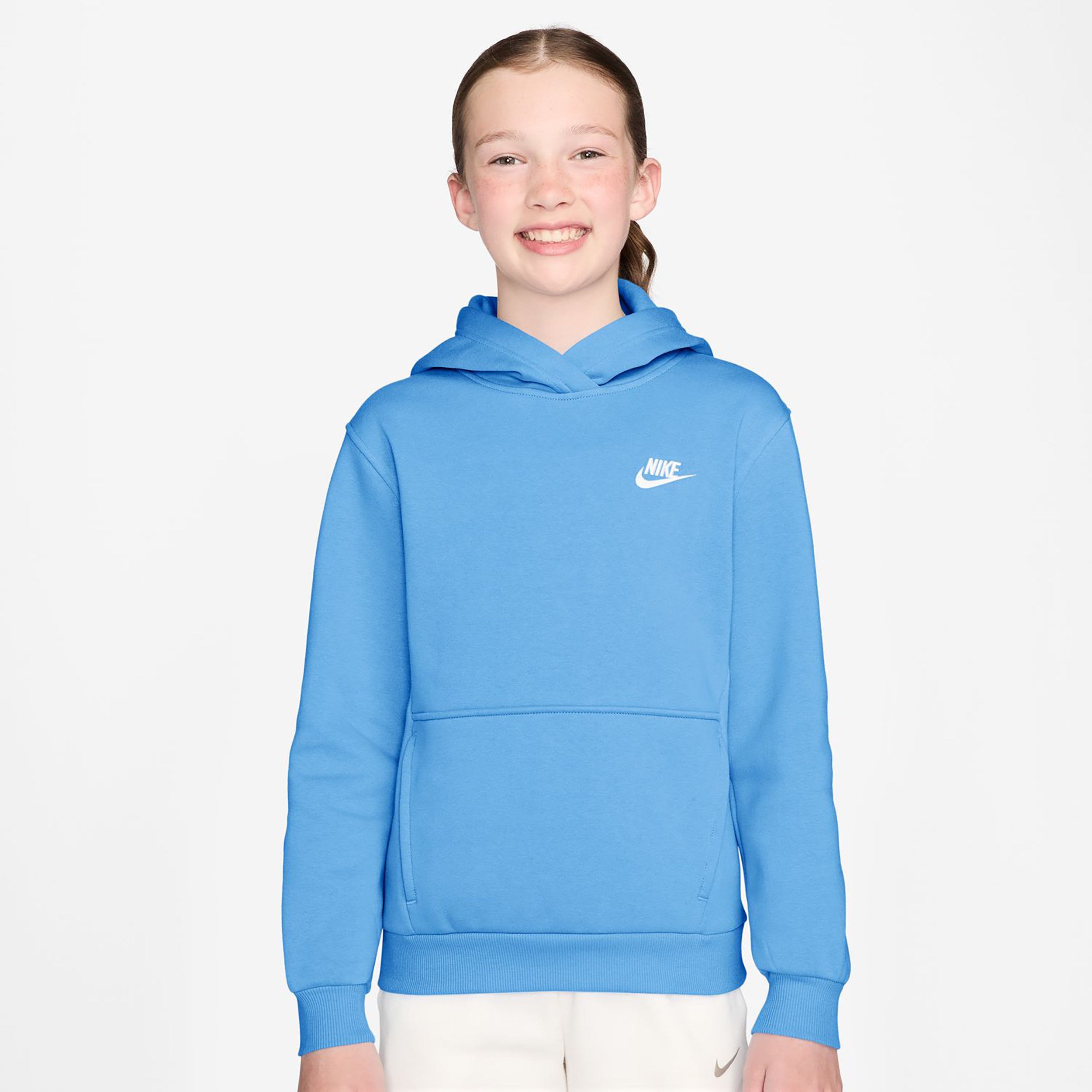 Nike Club Fleece Hoody Kids - light blue, white