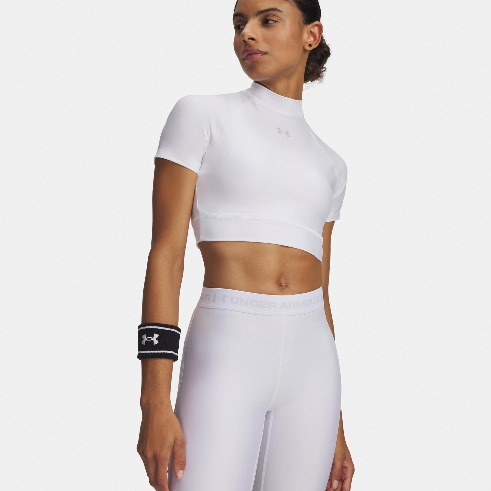 Under Armour HeatGear Crop T-Shirt Women-white, grey