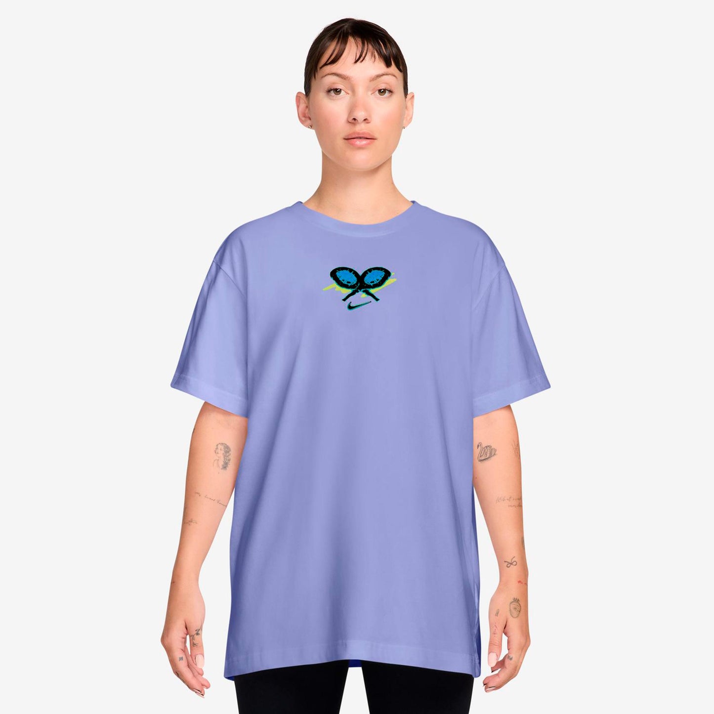 Nike Dri-Fit Slam Oversize T-Shirt Women-blue grey