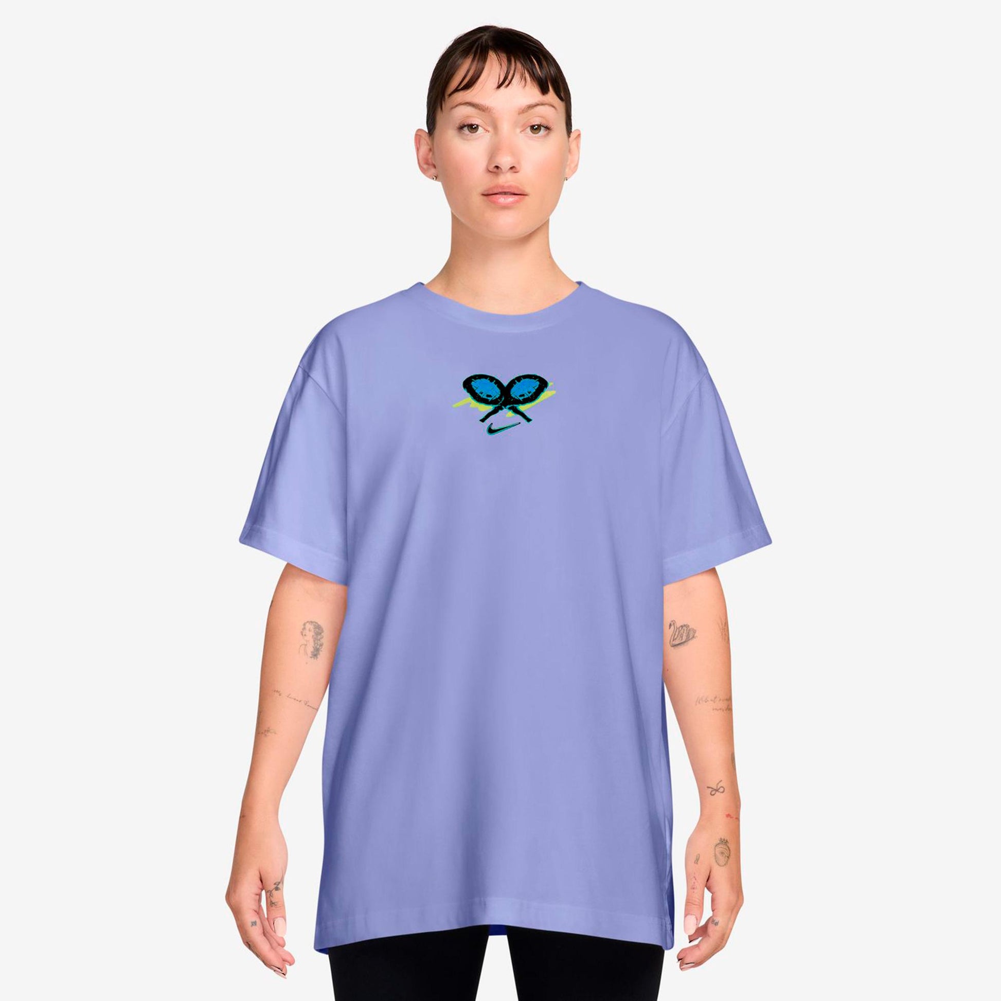 Nike Dri-Fit Slam Oversize T-Shirt Women-blue grey