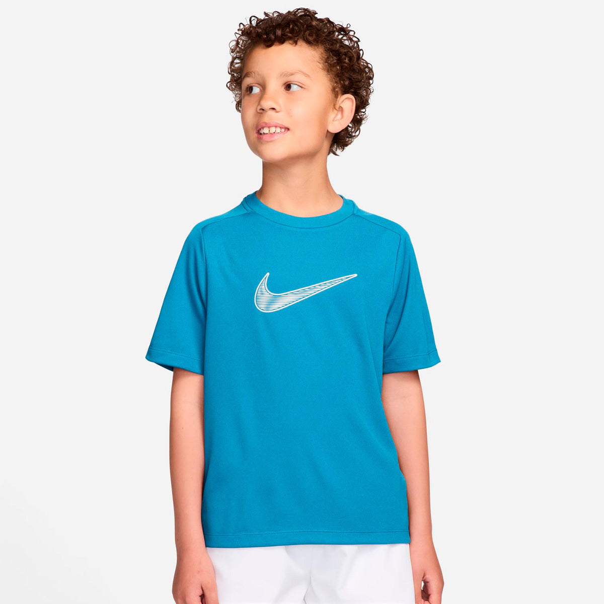 Nike Dri-Fit Multi  T-Shirt Boys - turquoise, white