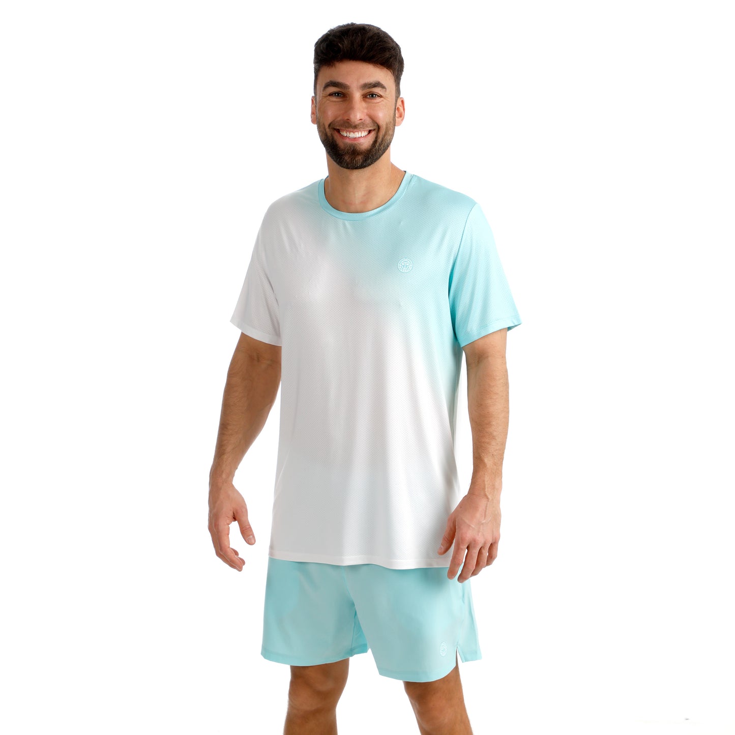 BIDI BADU Crew 2.0 T-Shirt Men-turquoise, white