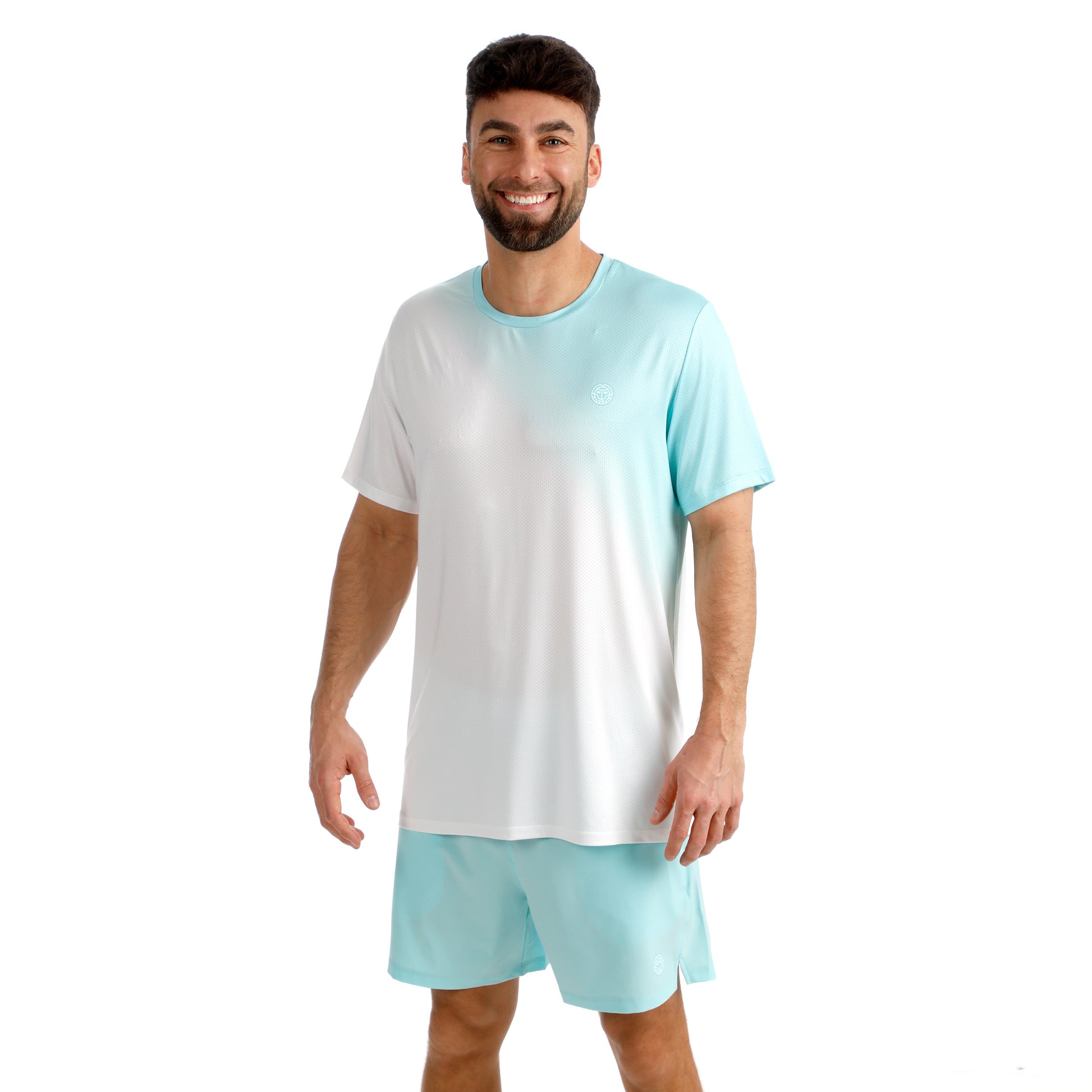 BIDI BADU Crew 2.0 T-Shirt Men-turquoise, white