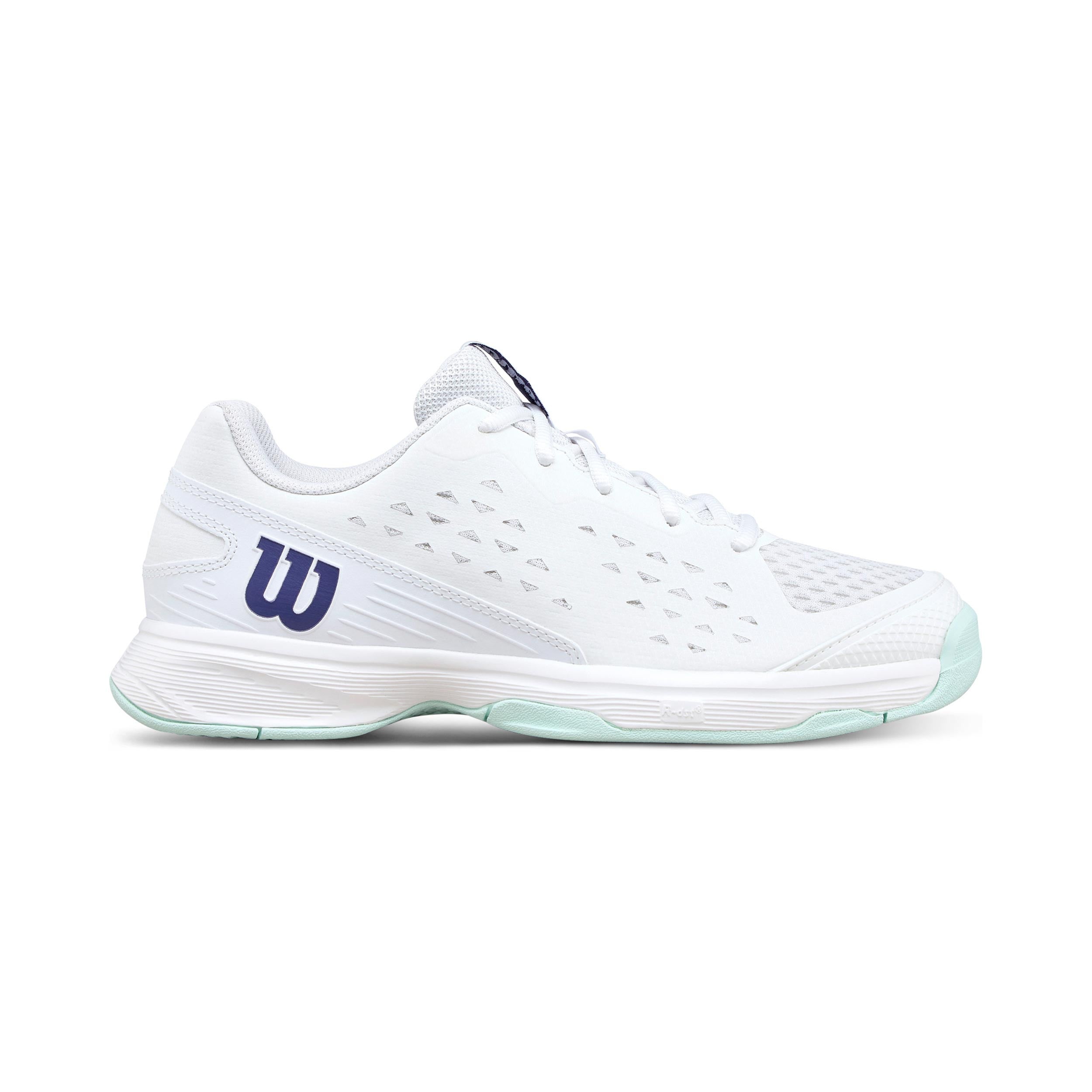 Wilson Rush Pro Jr All court shoe Kids-white, turquoise