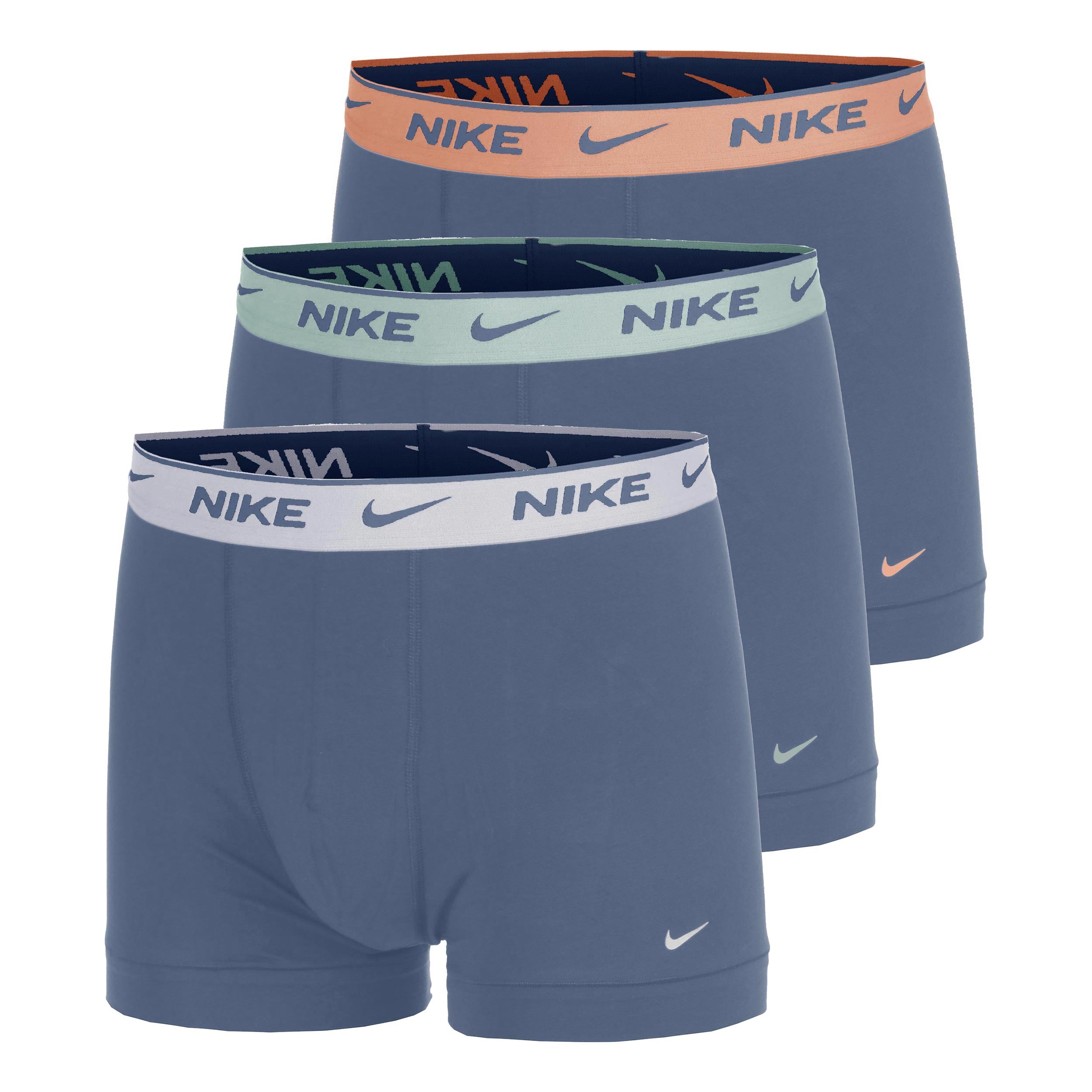 Nike Essential Cotton Stretch Trunk Boxer shorts 3 Pack Men - blue, orange