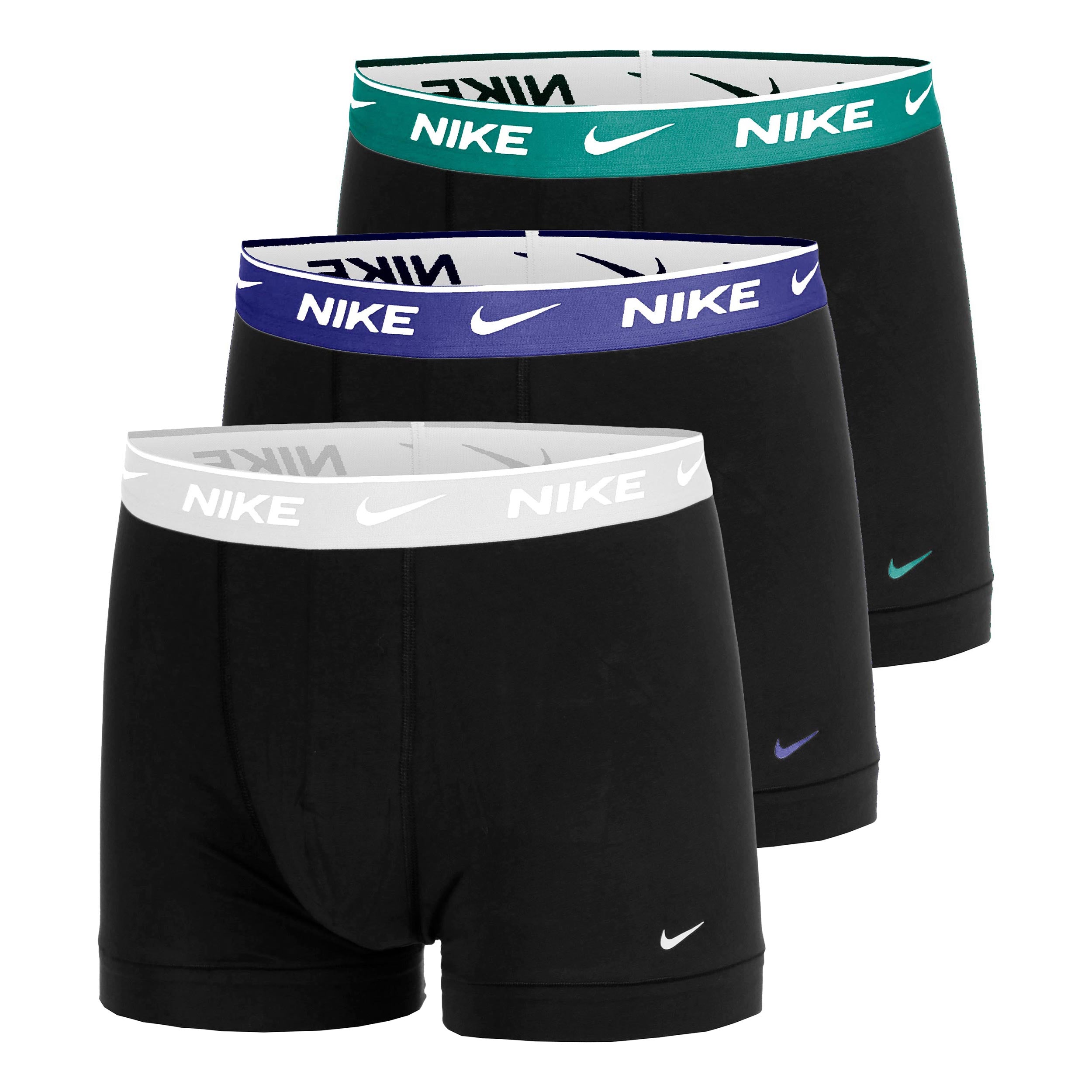 Nike Essential Cotton Stretch Trunk Boxer shorts 3 Pack Men - black, blue