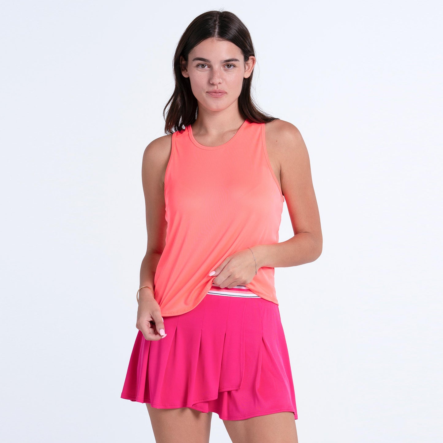 Lucky in Love Court Drip Tank Top Women - pink, white