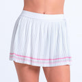 Woven Strokes Pleated Skirt Women - white, pink