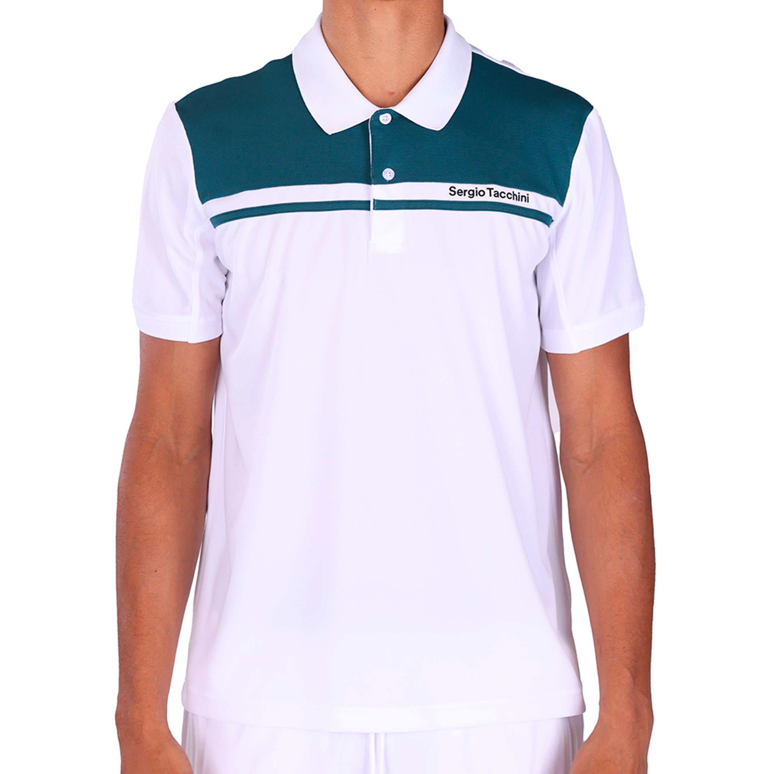 Sergio Tacchini Riflesso Polo Men - white, petrol
