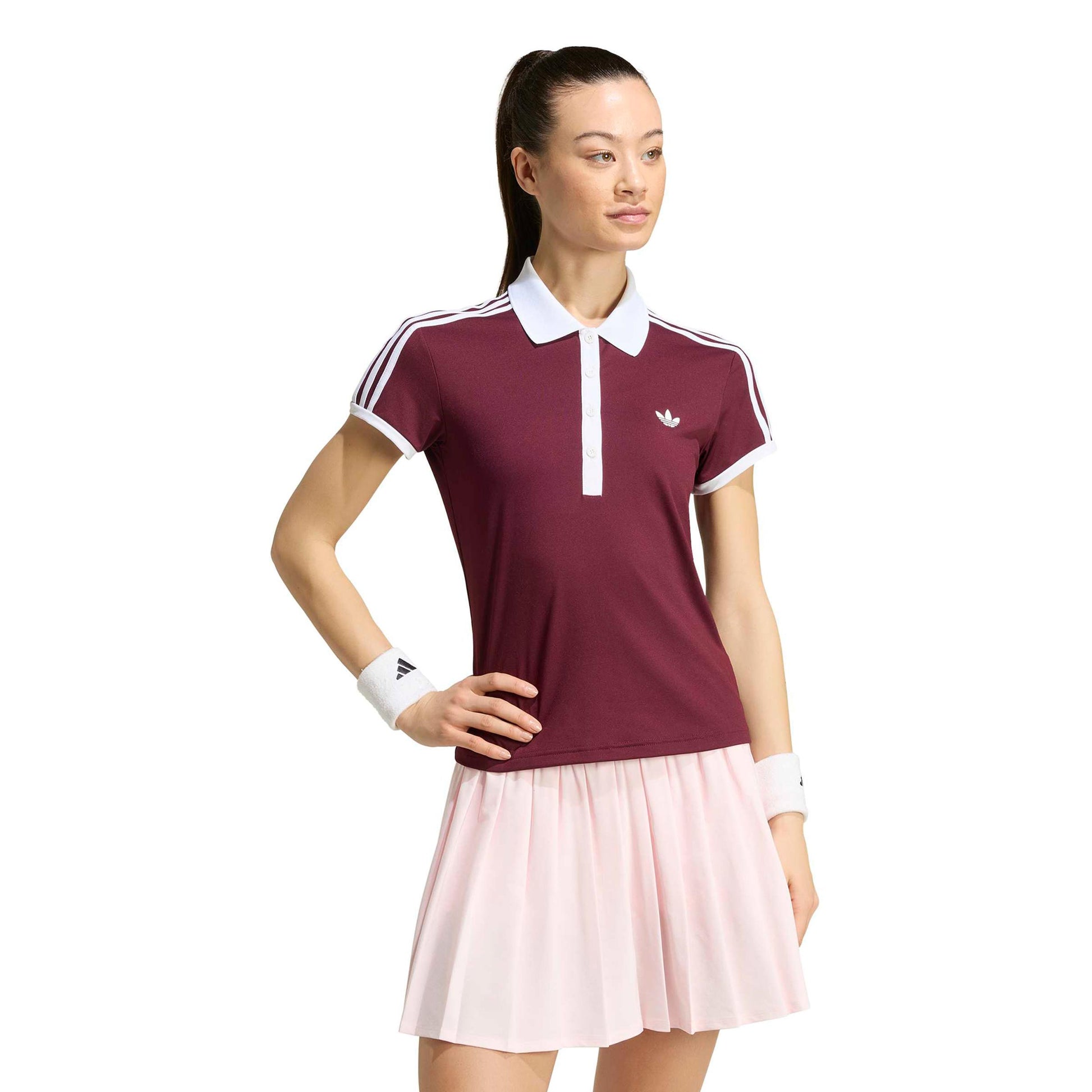 adidas Classics Polo Women - wine red, white