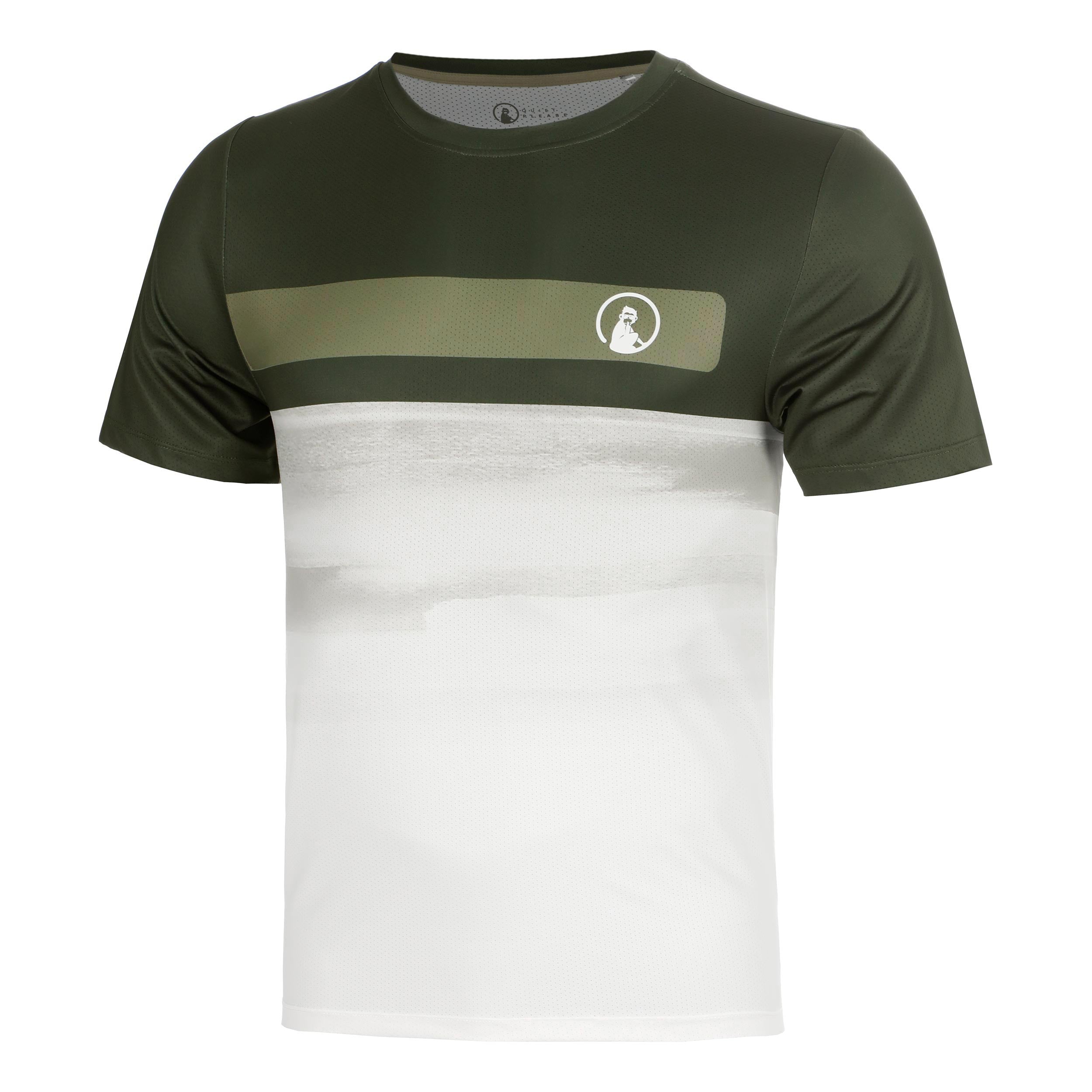 Quiet Please Memories Receiver Faded Wipe T-Shirt Men - dark green