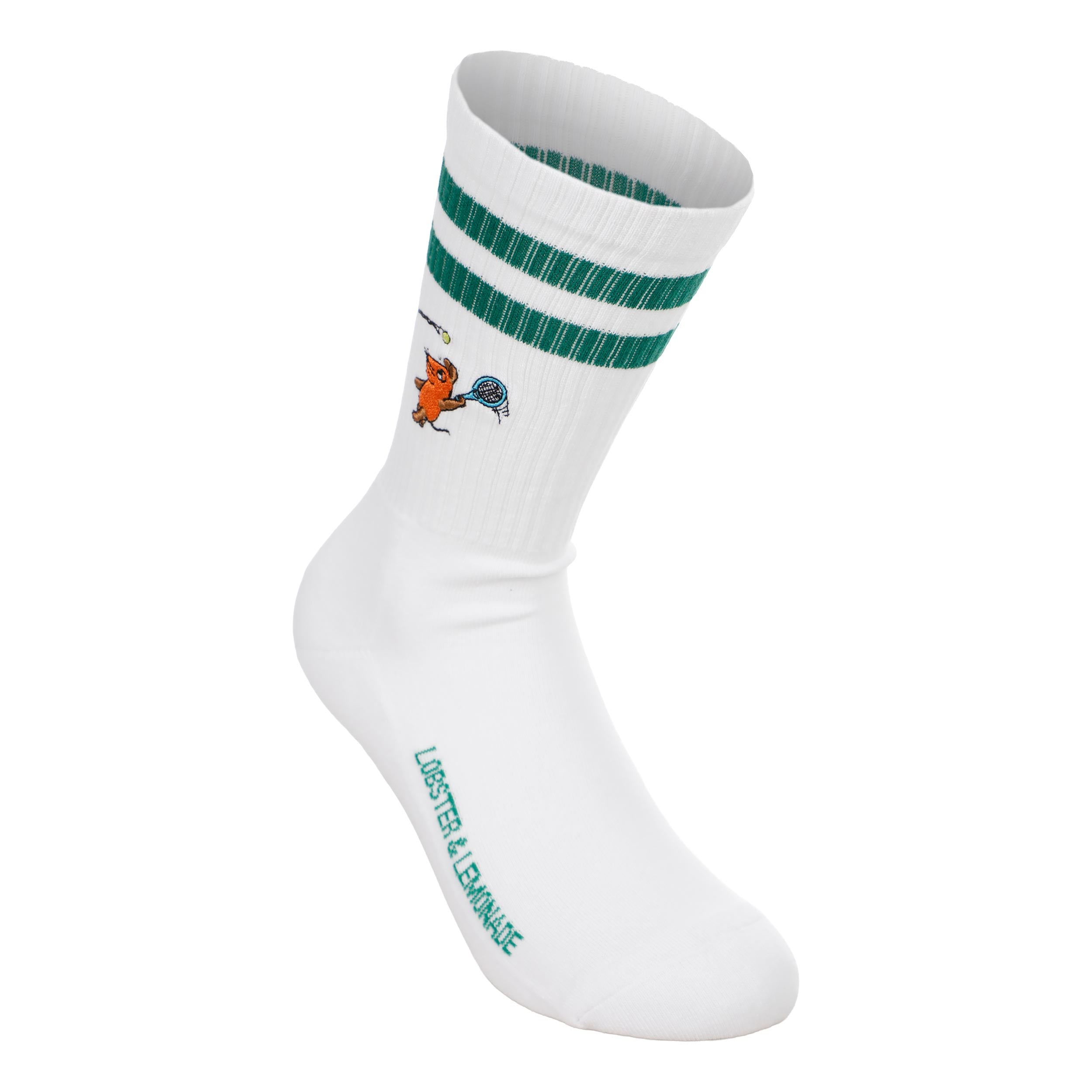 Lobster & Lemonade Maus Tennis Sports Socks Unisex - white, green