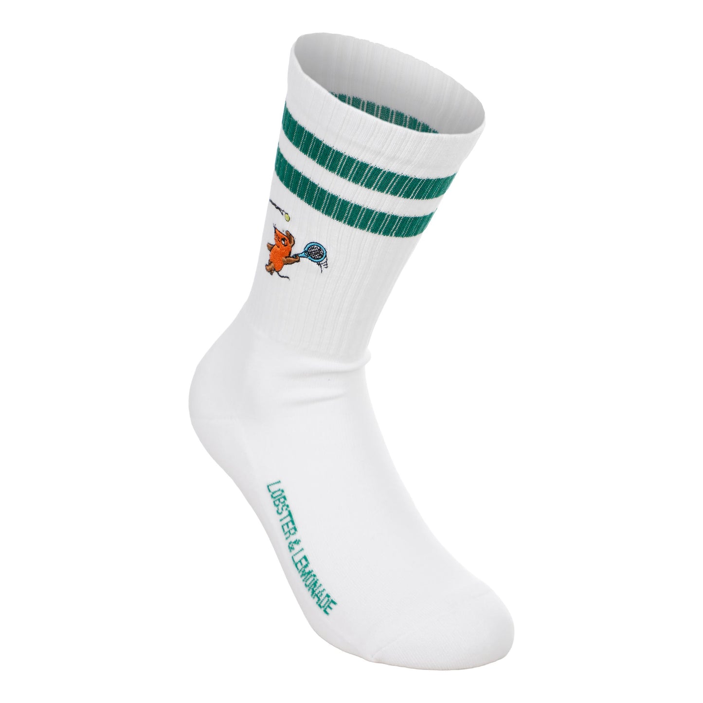 Lobster & Lemonade Maus Tennis Sports Socks Unisex - white, green