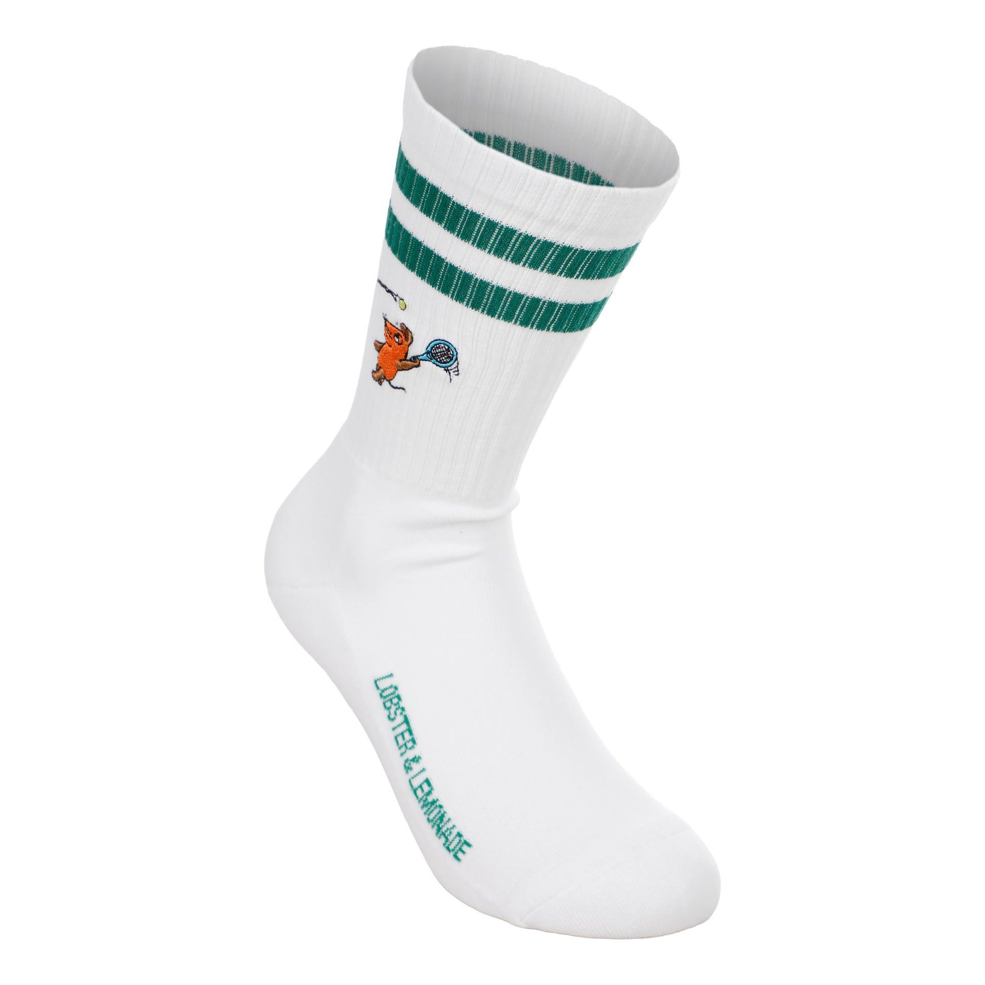 Lobster & Lemonade Maus Tennis Sports Socks Unisex - white, green