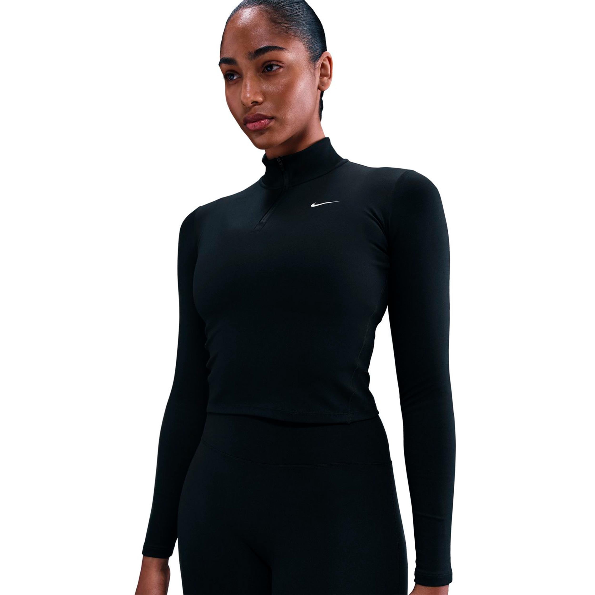 Nike One Dri-Fit Quarter Zip Long sleeve Women - black