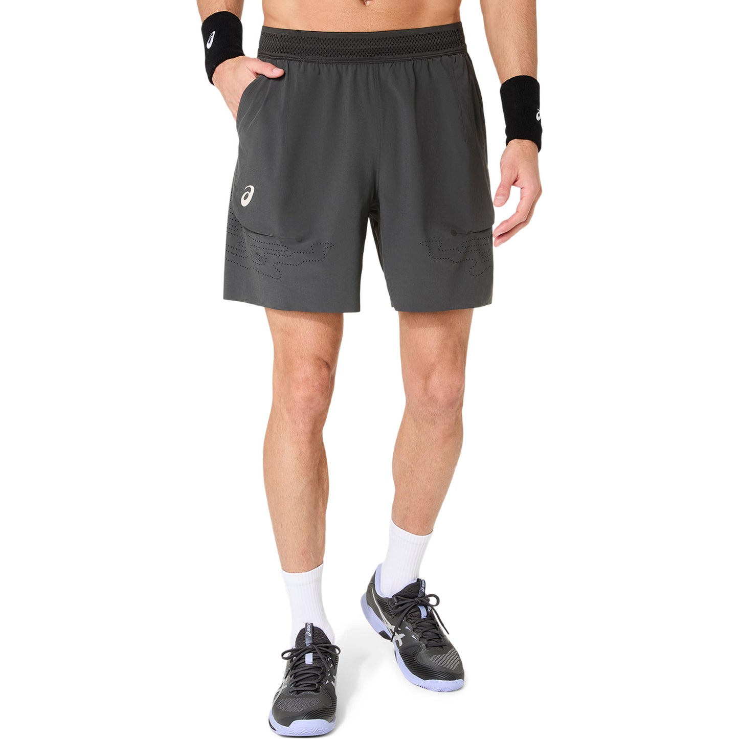 ASICS Match Laser Cut 7in Shorts Men - dark grey, dark blue