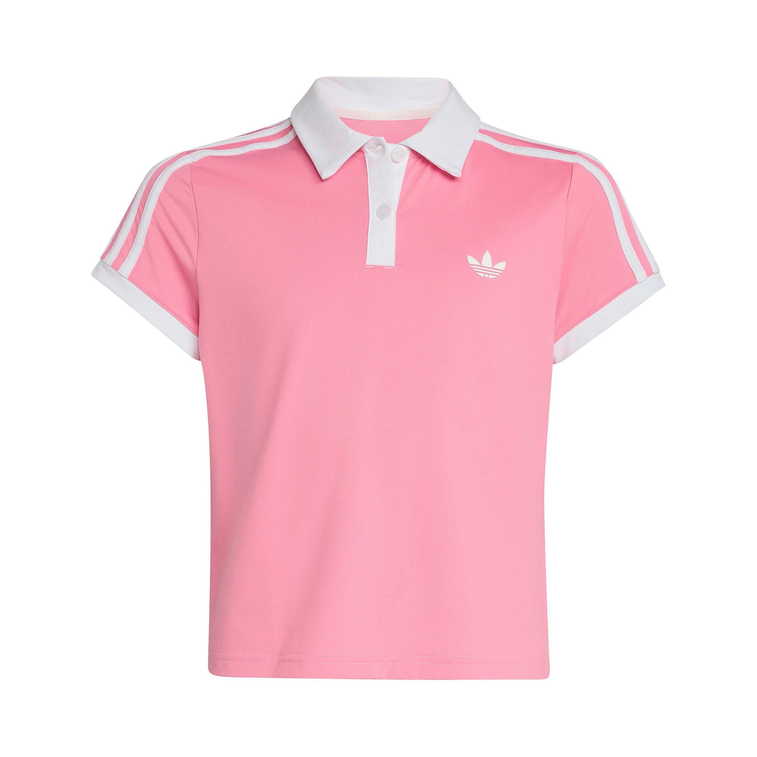 adidas Classics Polo Kids - pastel pink, white