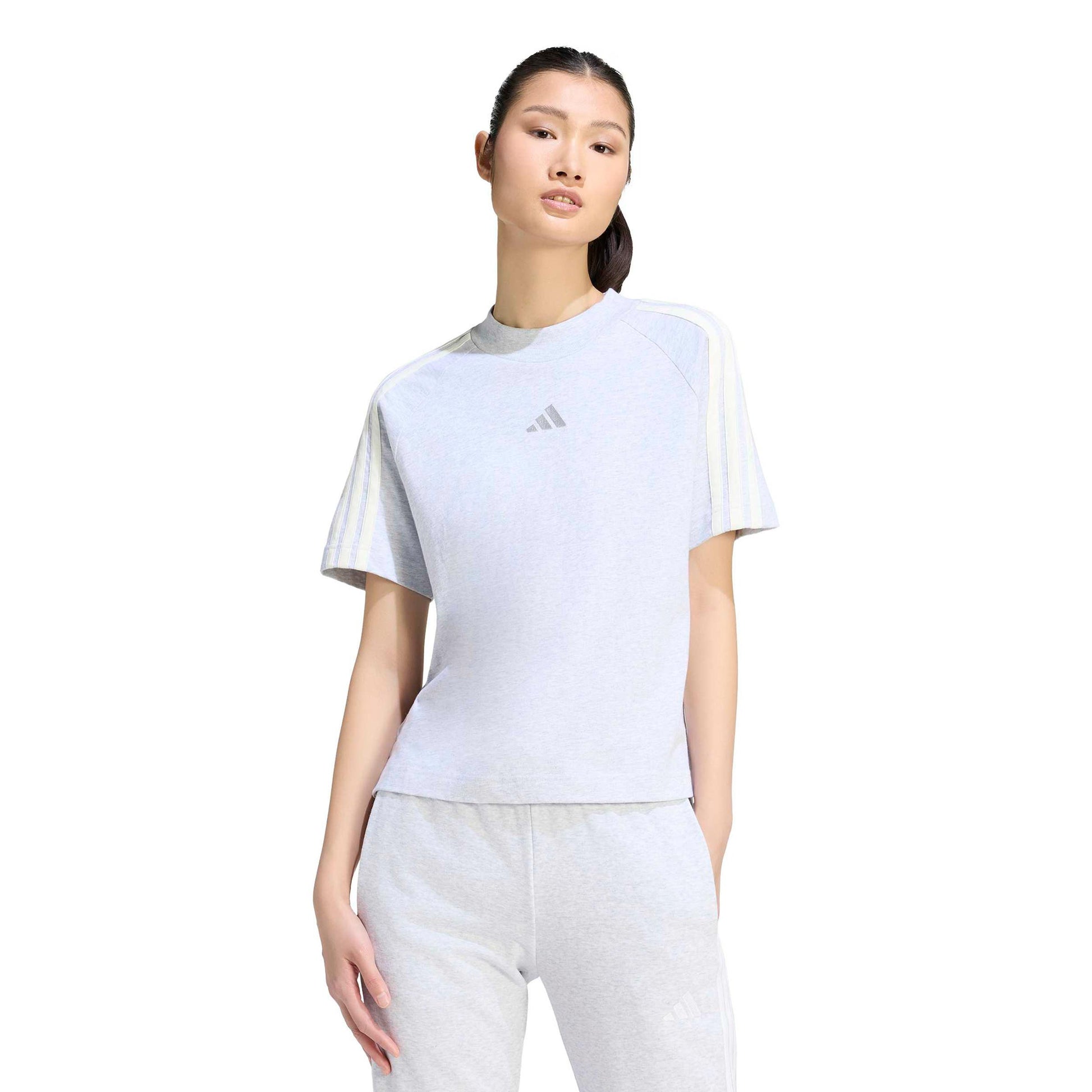 adidas 3Stripes T-Shirt Women - lightgrey, off white