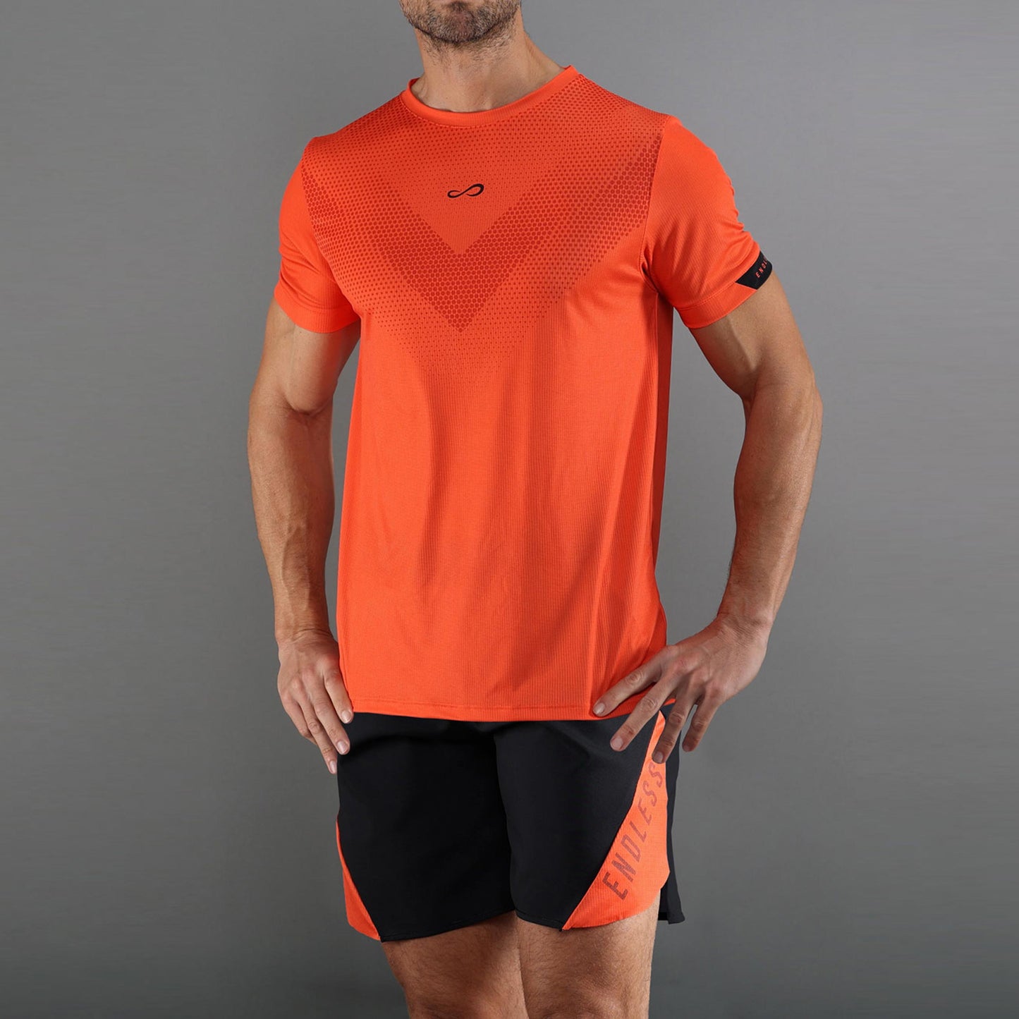 Endless ACE PEAK T-Shirt Men - orange, black