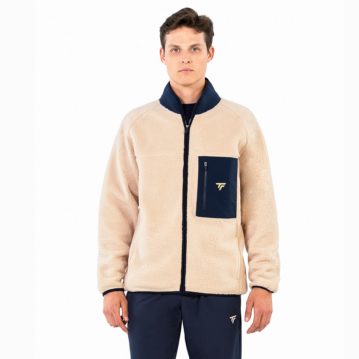 Tecnifibre Sherpa Training jacket Unisex - beige, dark blue