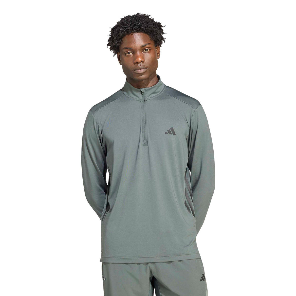 adidas Essentials 1/4 Zip Sweatshirt Men - dark green