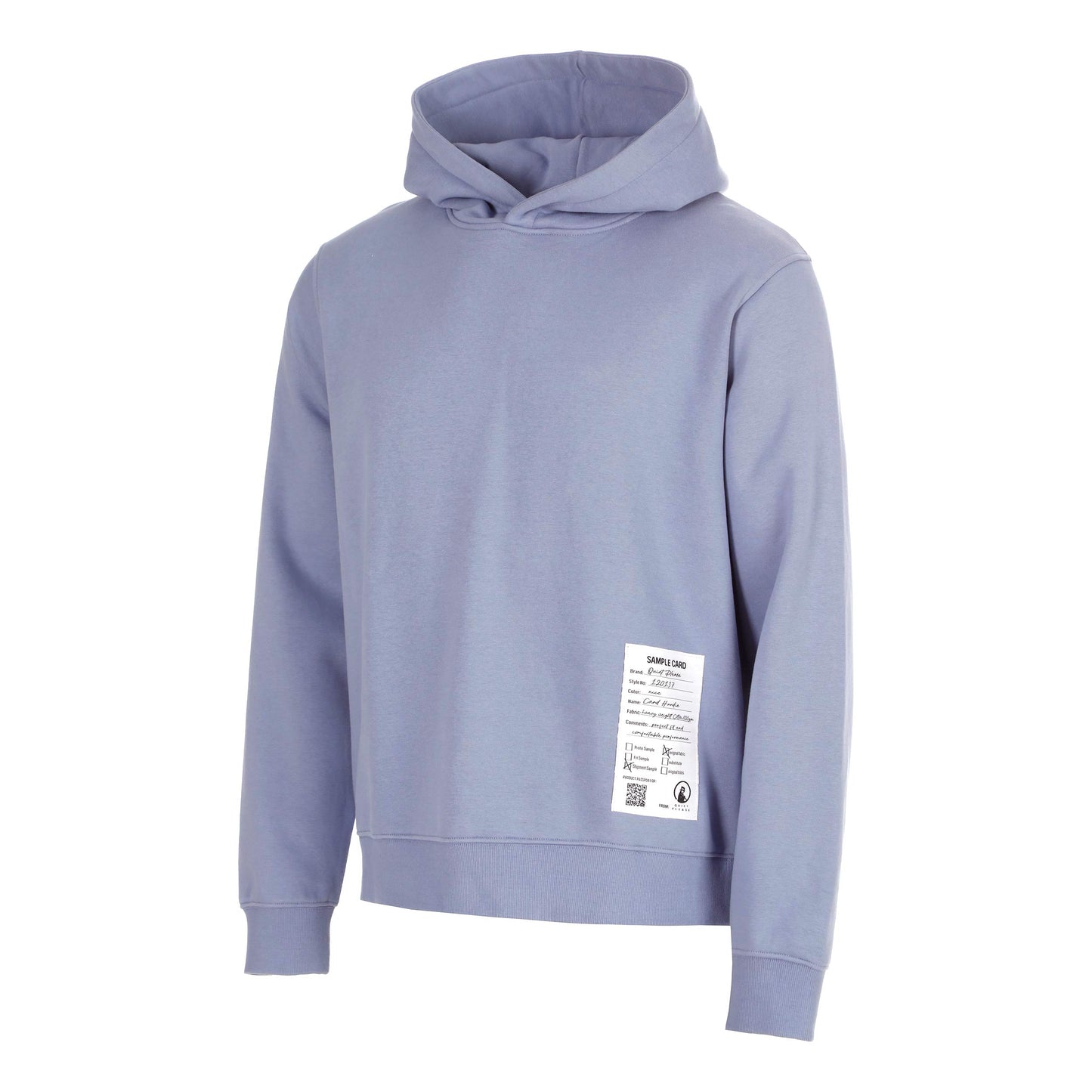 Quiet Please Sample Card Loose Fit Hoody Men - blue