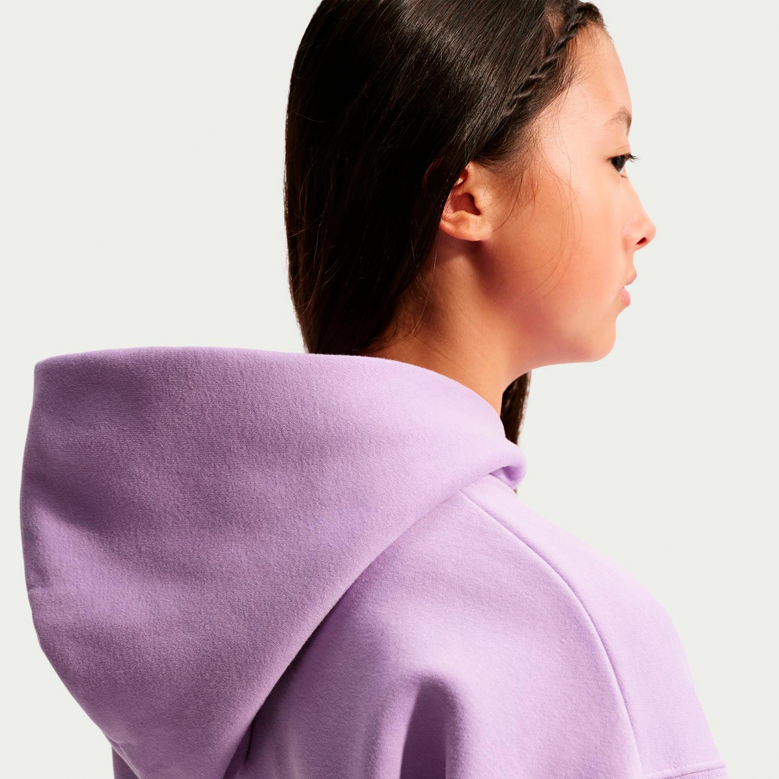 Oversized Fleece Full-Zip Zip Hoodie Girls - purple | Padel-Point