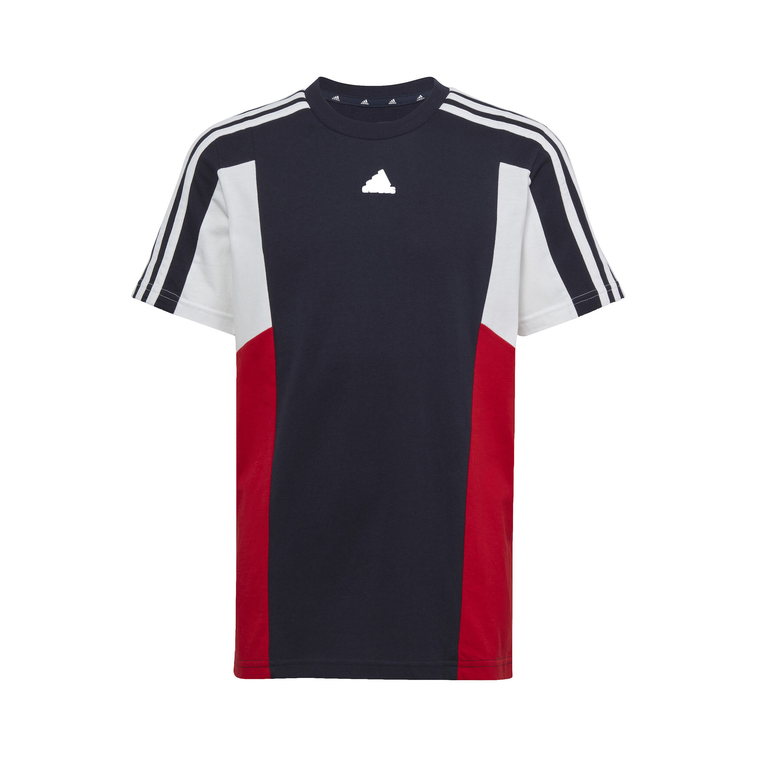 Buy adidas Colorblock 3 Stripes Regular Fit T Shirt Boys Dark Blue