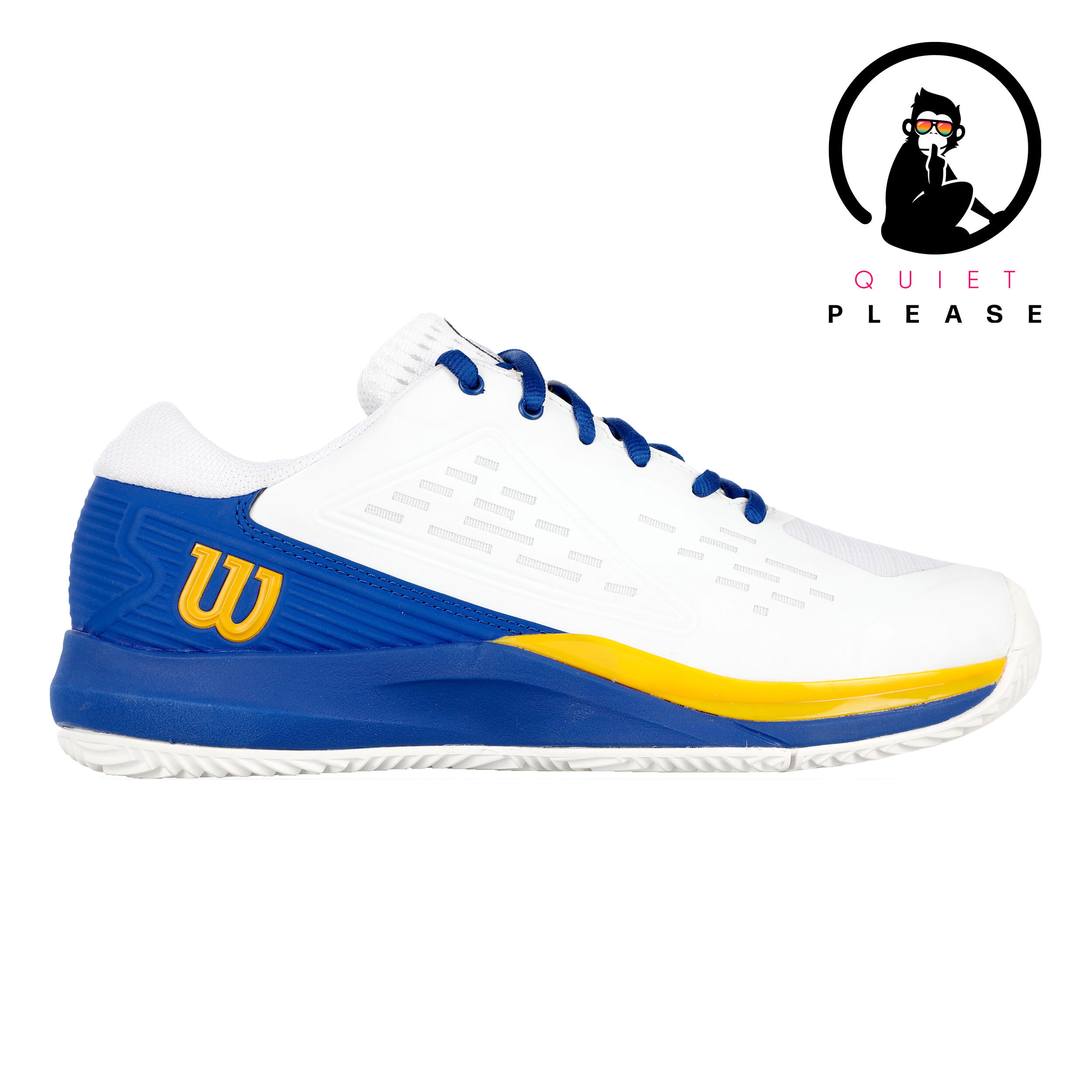 Buy Wilson Rush Pro ACE Quiet Please Clay Court Shoe Women White Blue online Padel Point COM