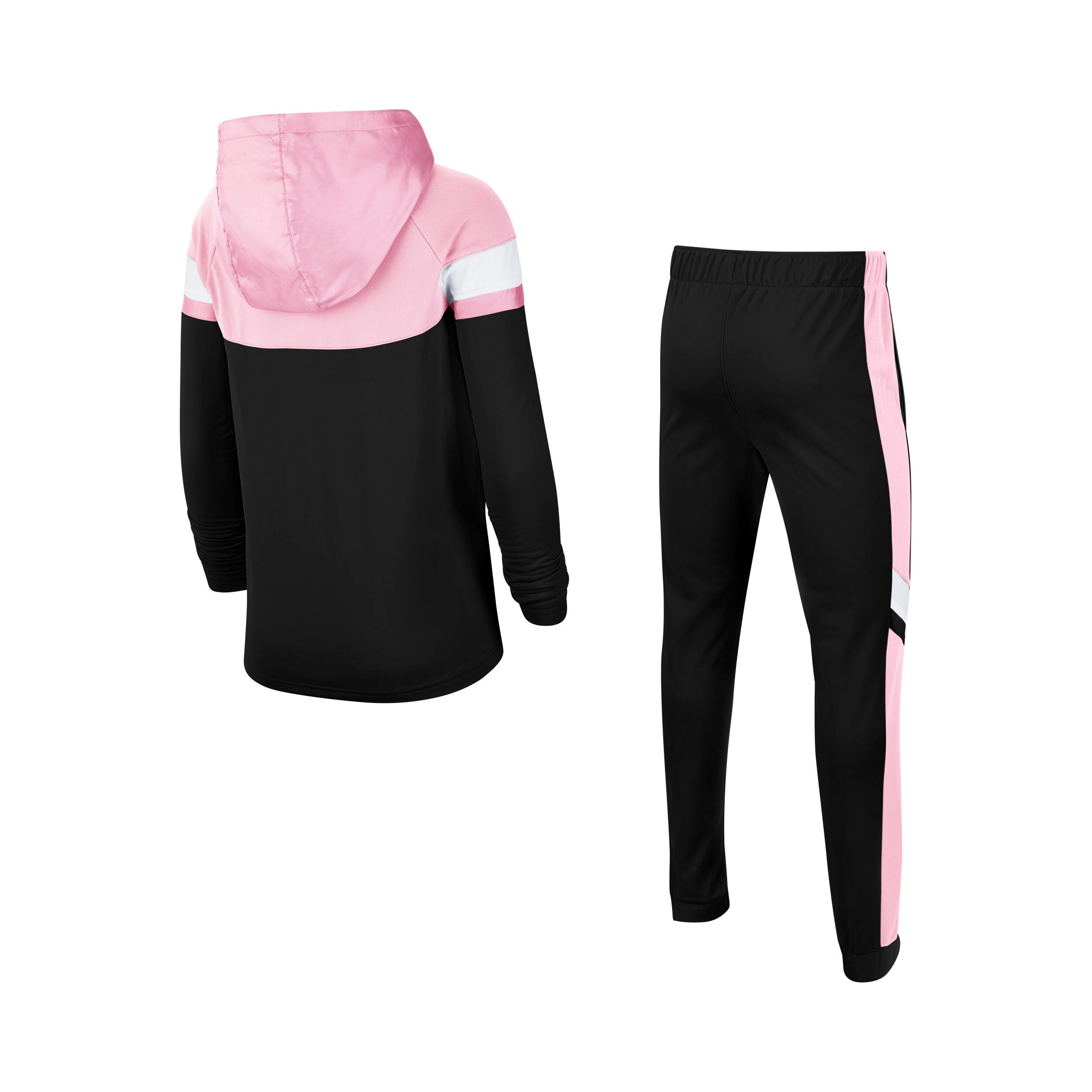 Black and clearance pink nike tracksuit