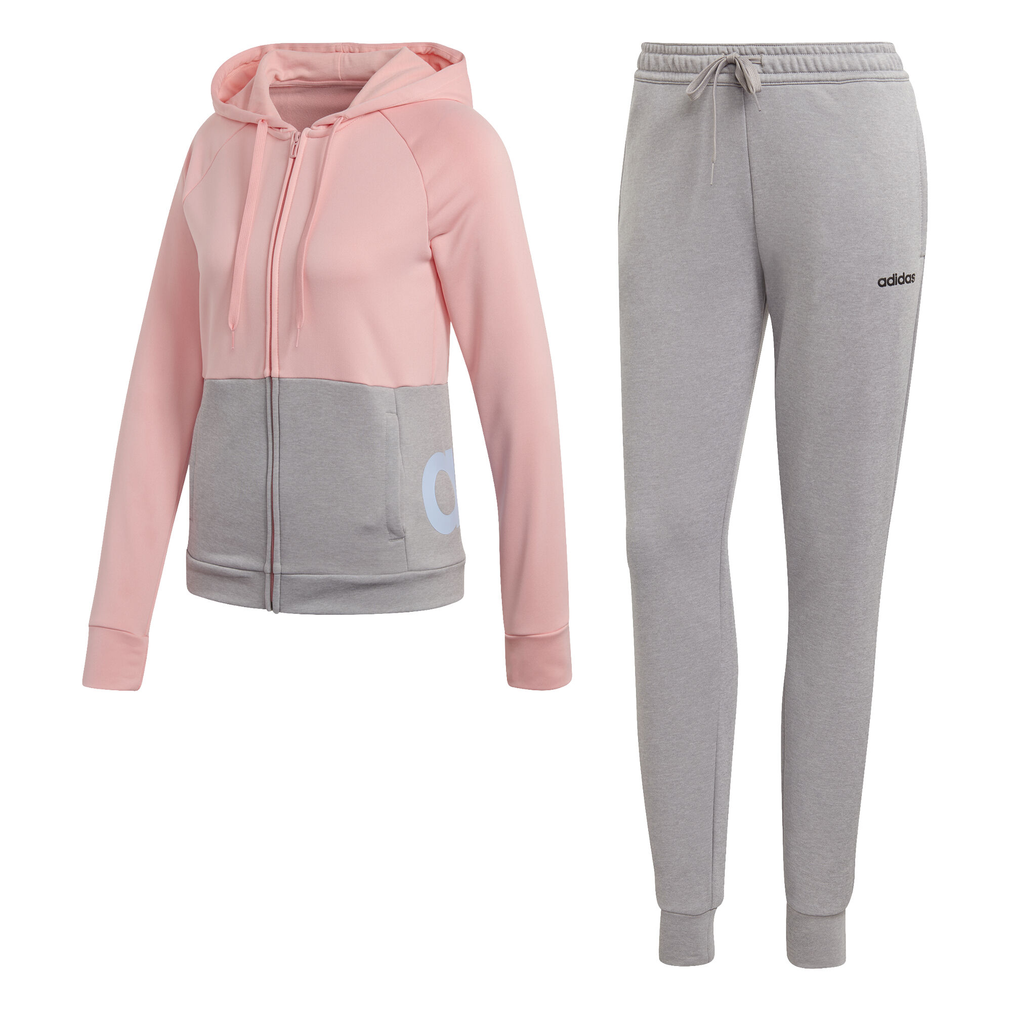 Womens grey and clearance pink adidas tracksuit