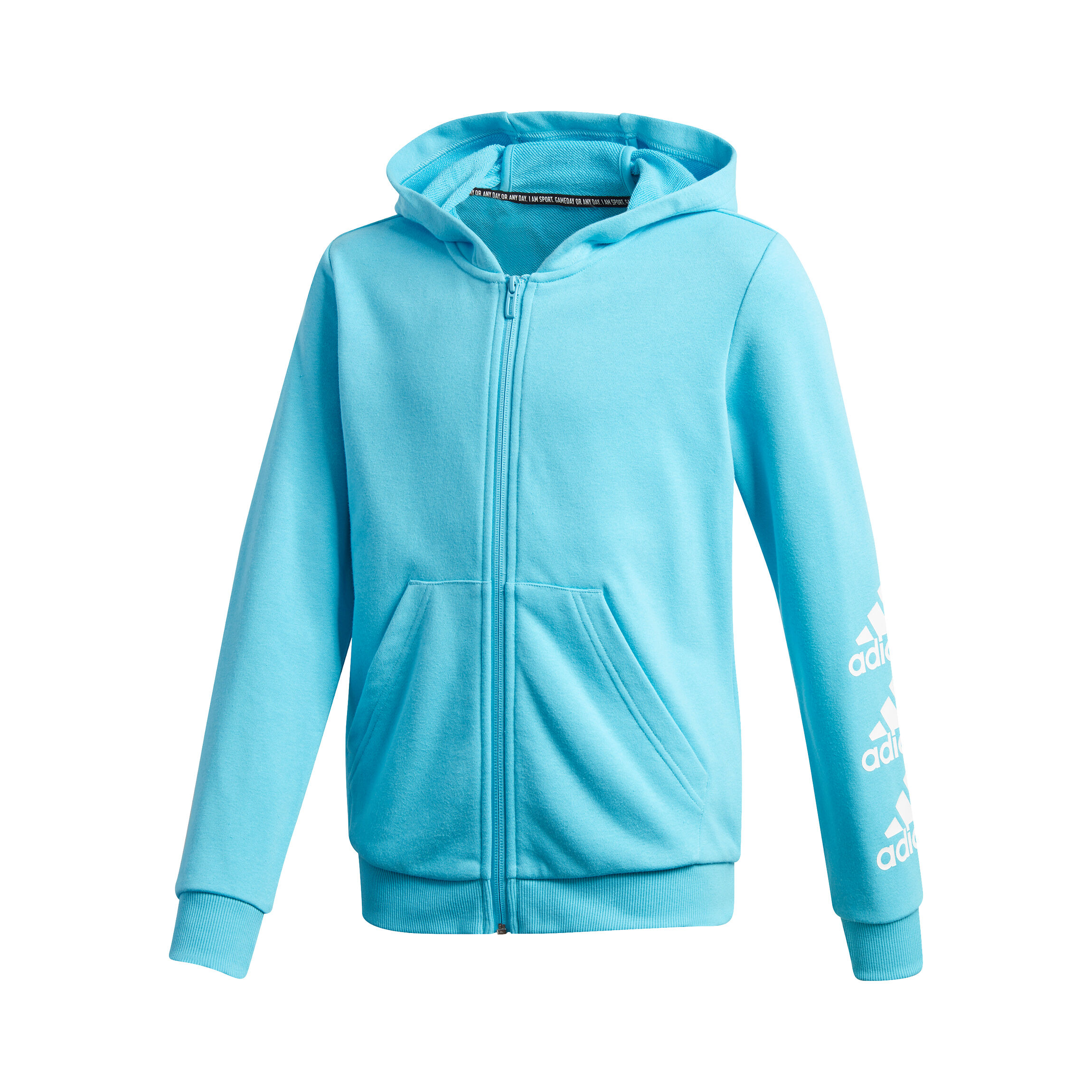 Must Have Badge Of Sport Full Zip Hoodie Girls Turquoise White