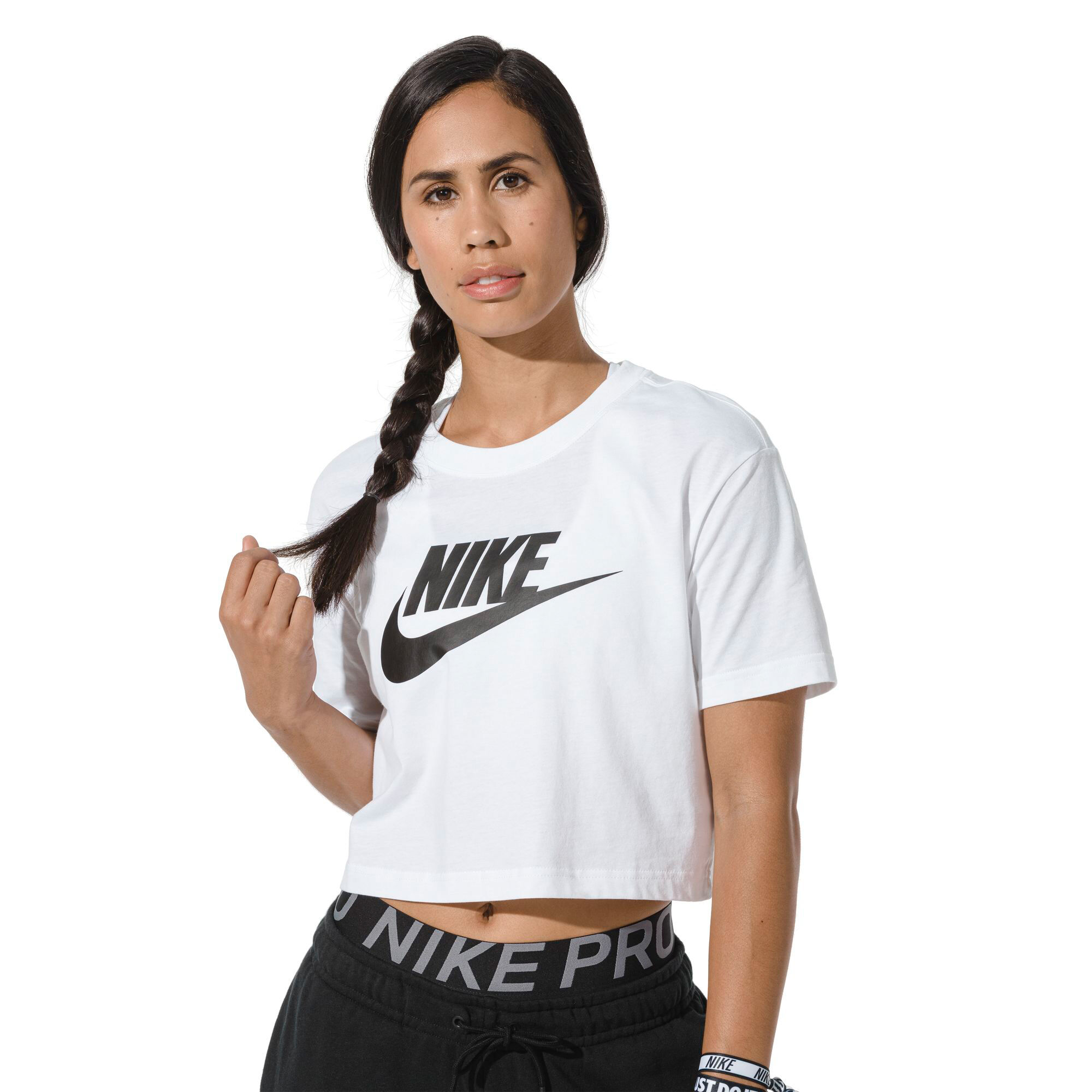 Buy Nike Sportswear Essential Crop T Shirt Women White Black