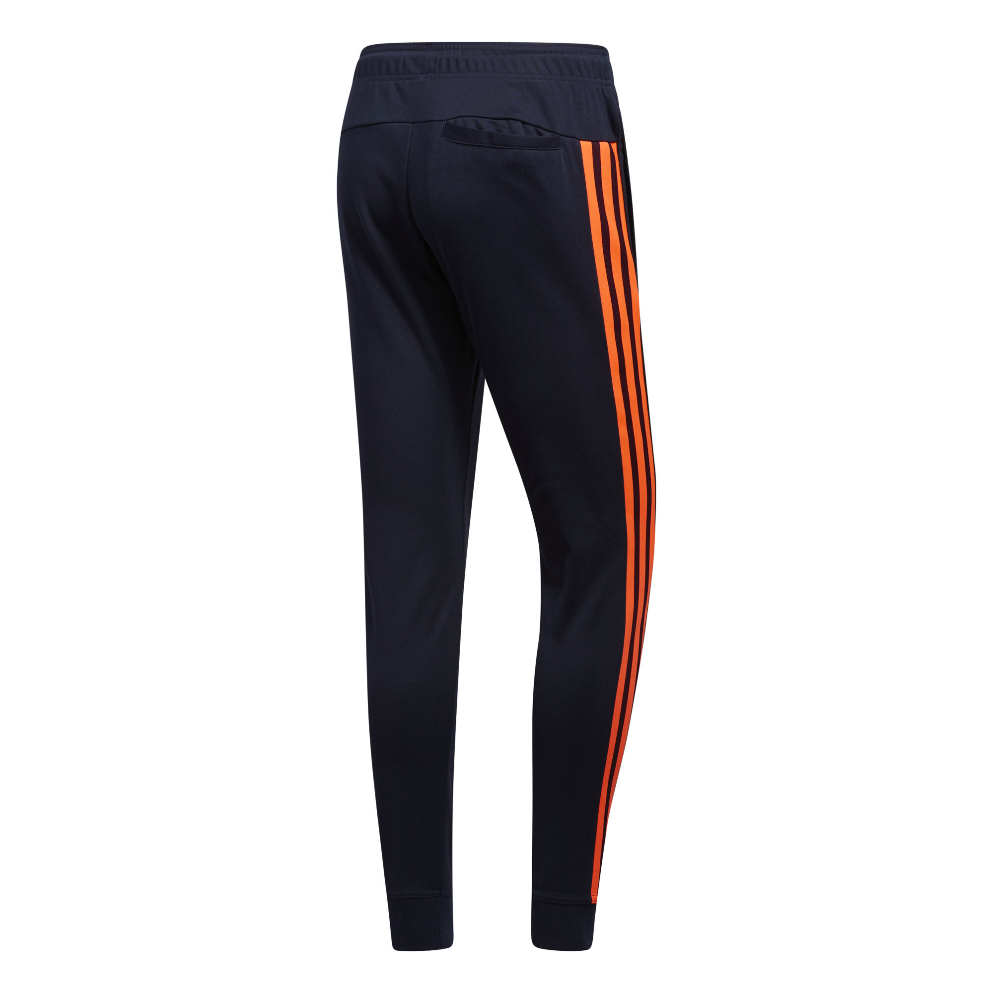 Adidas pants orange stripes sales