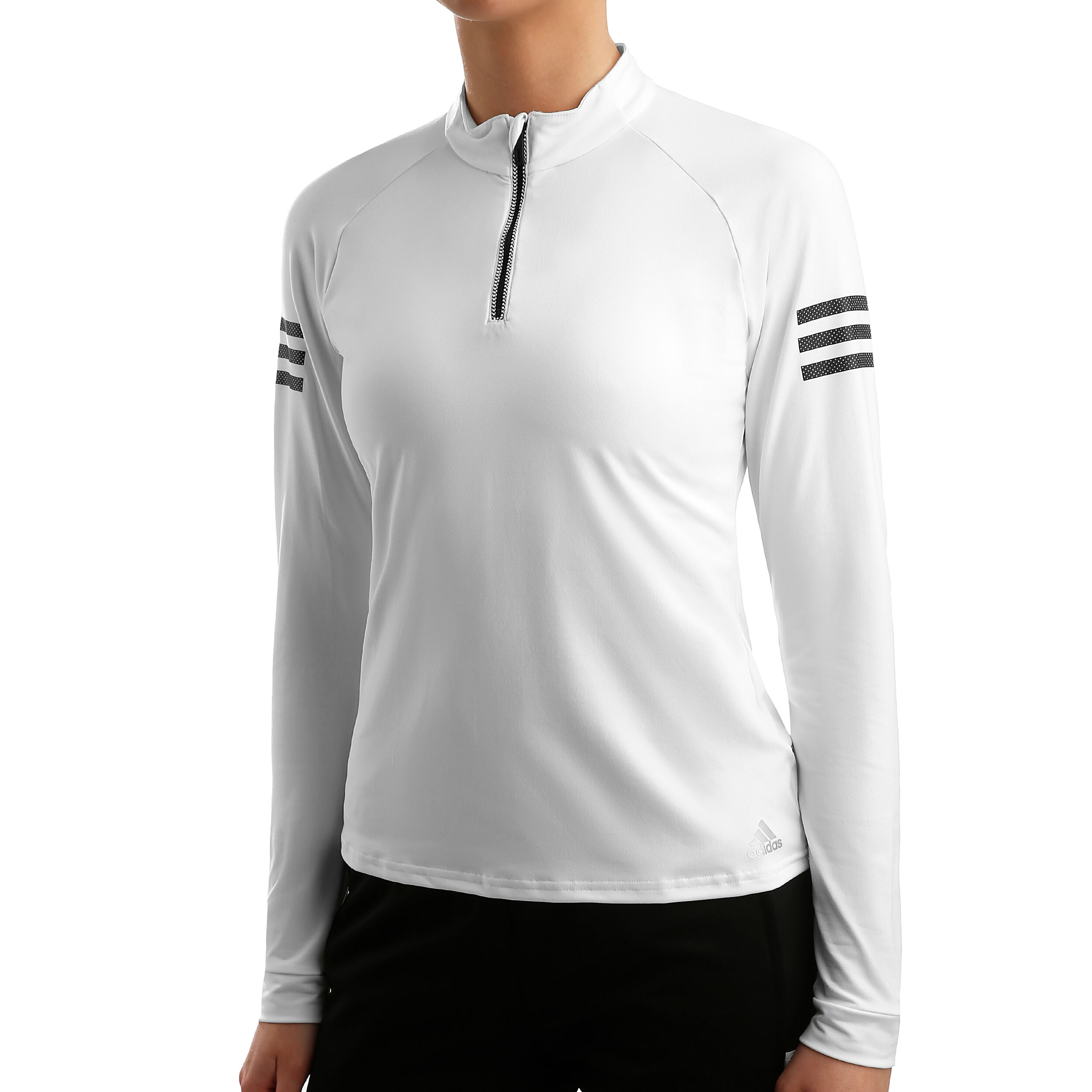 Club Midlayer 1 4 Zip Long Sleeve Women White Black